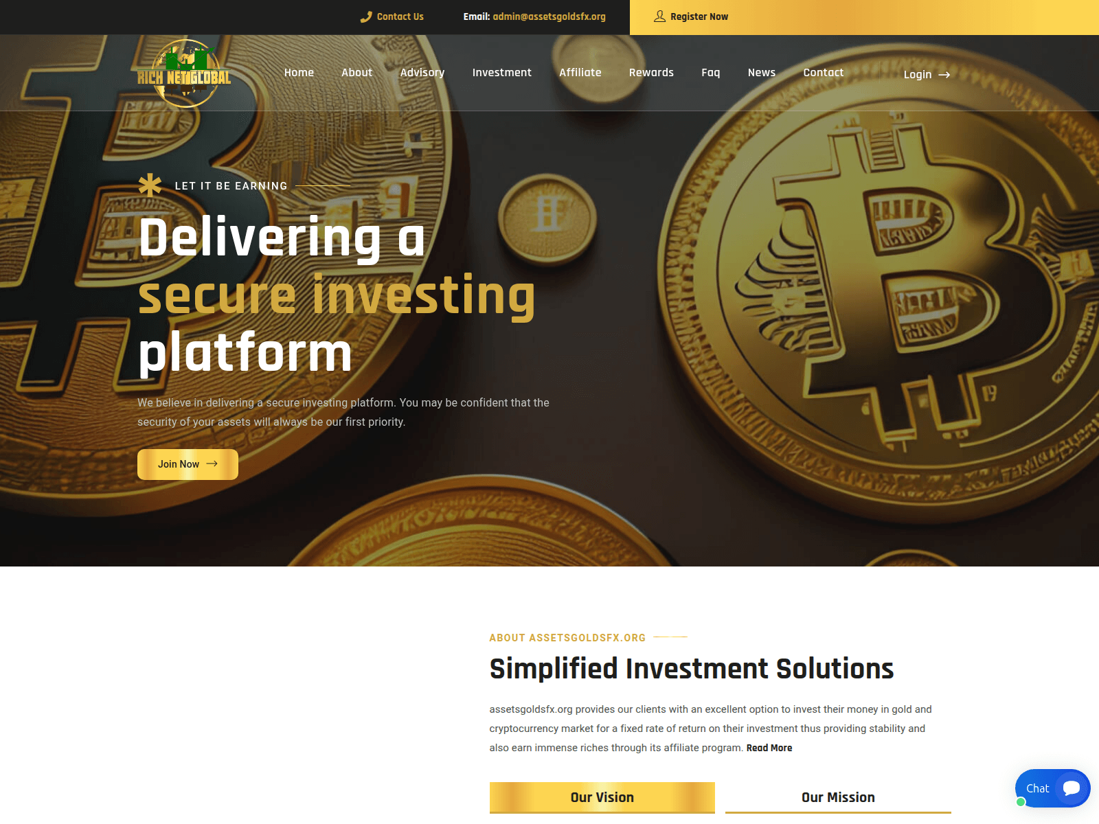 Screenshot of assetsgoldsfx.org
