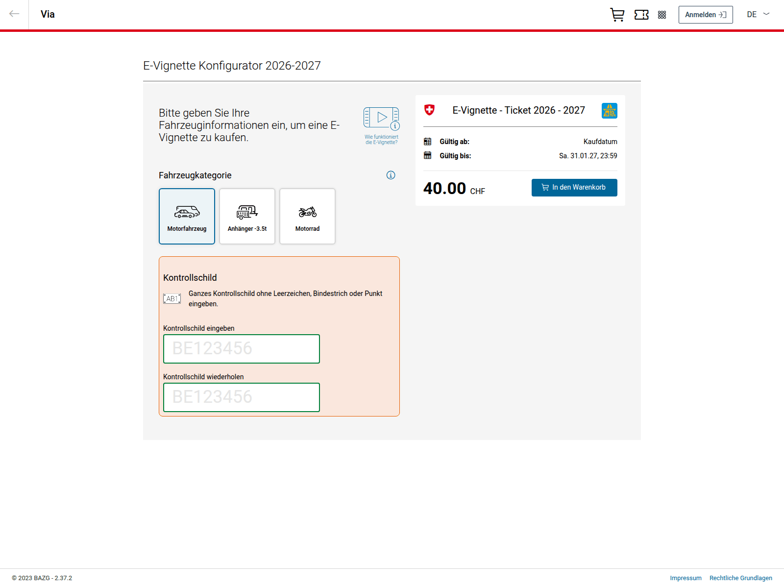 Screenshot of bazg-via2026.info