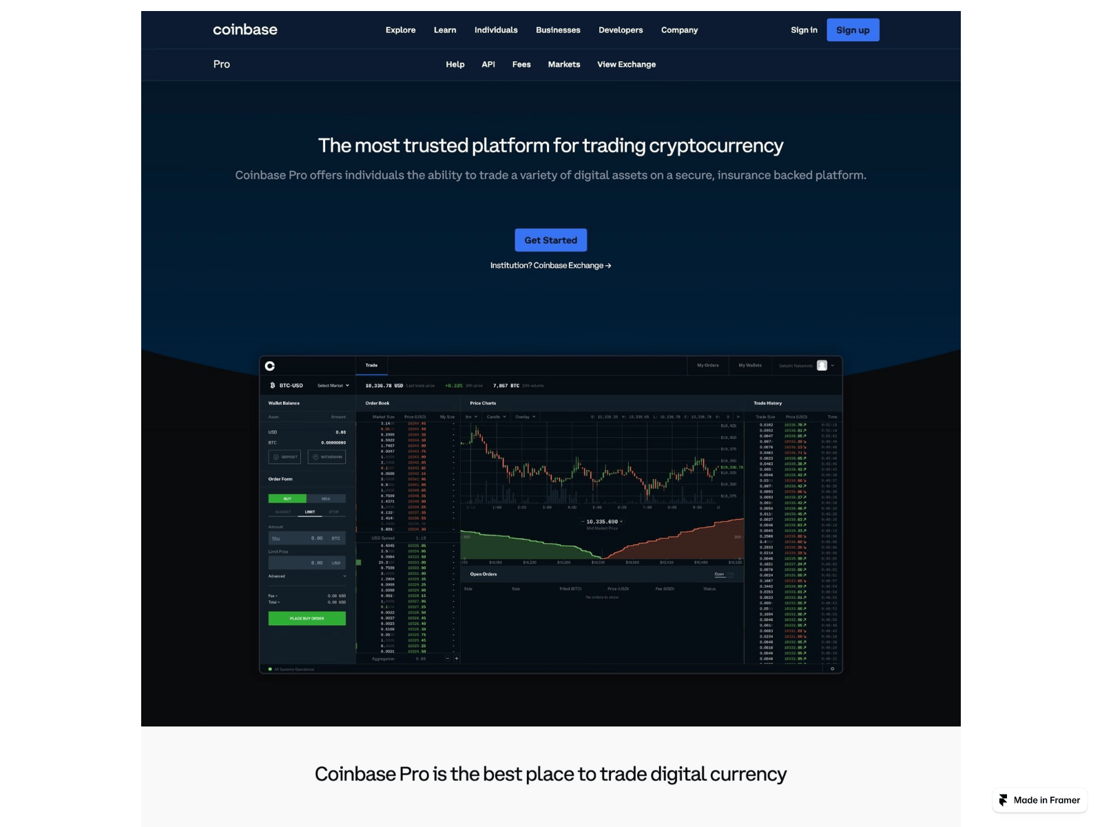 Screenshot of sso-coinbase-pro.framer.media