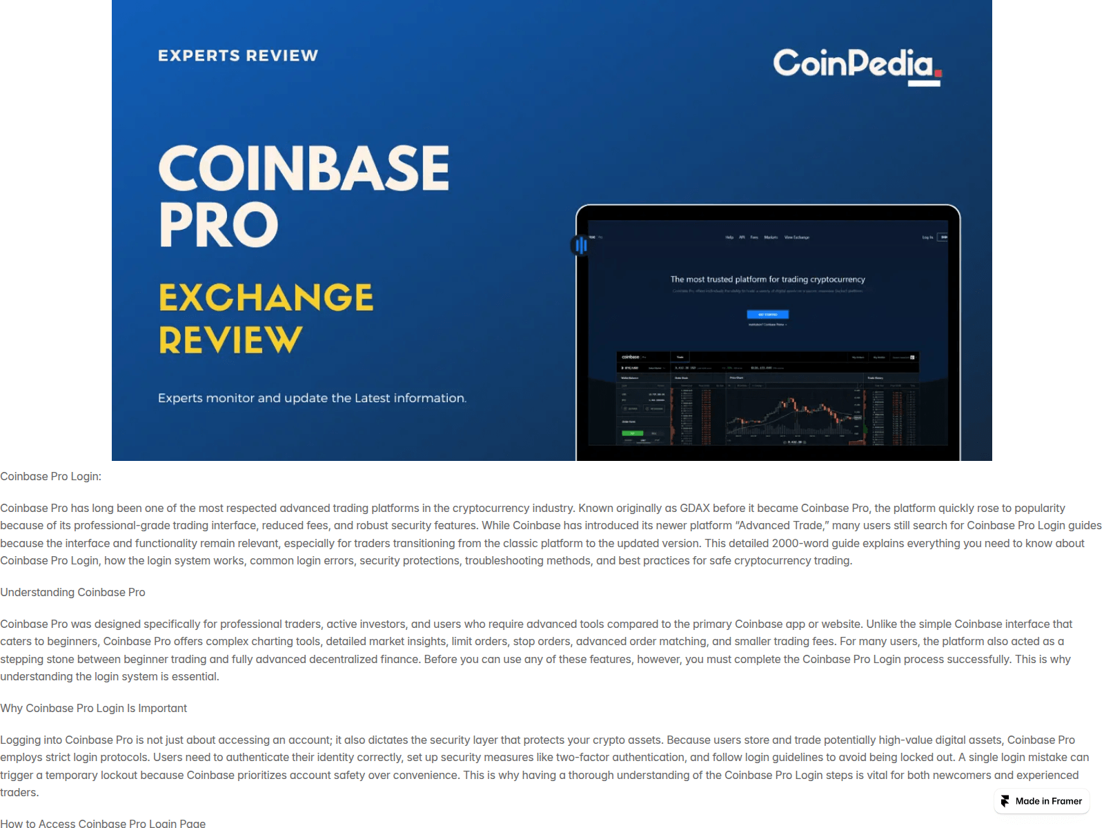 Screenshot of pro-login-coinbase.framer.media
