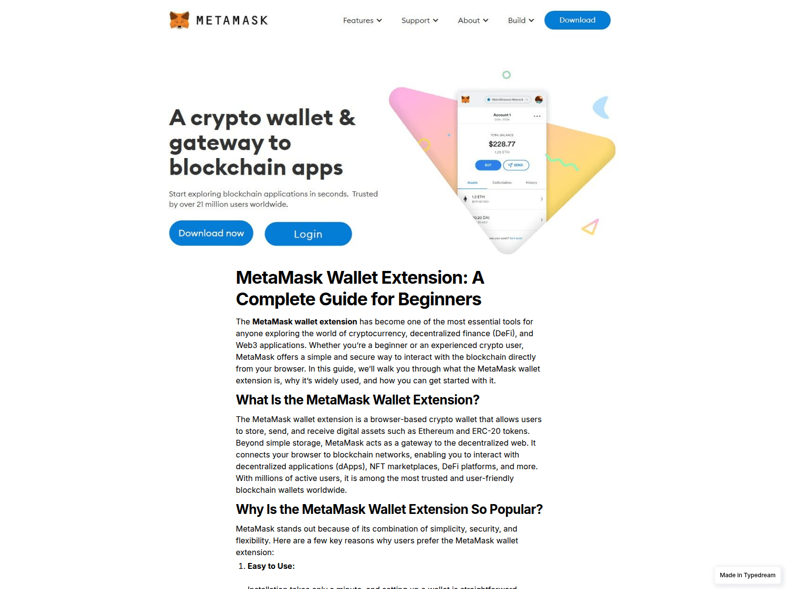 Screenshot of metmsk-chrome-exten.typedream.app