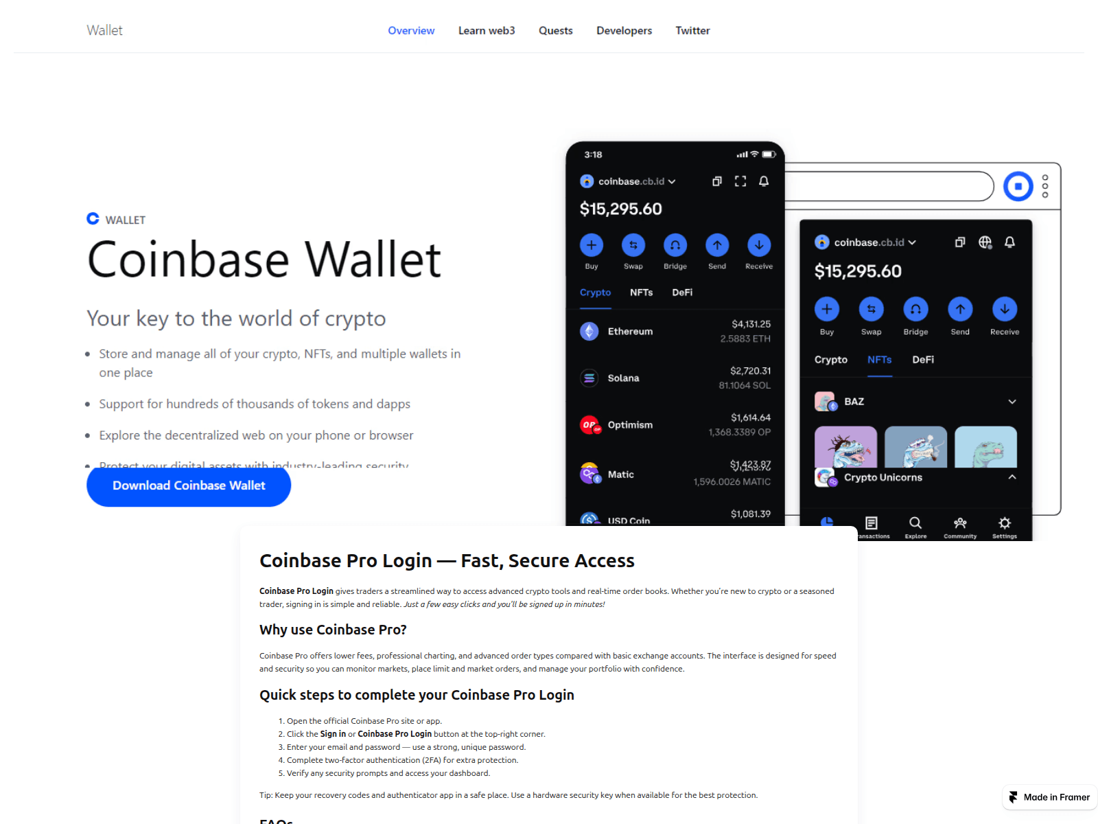 Screenshot of portal-coinpro.framer.ai