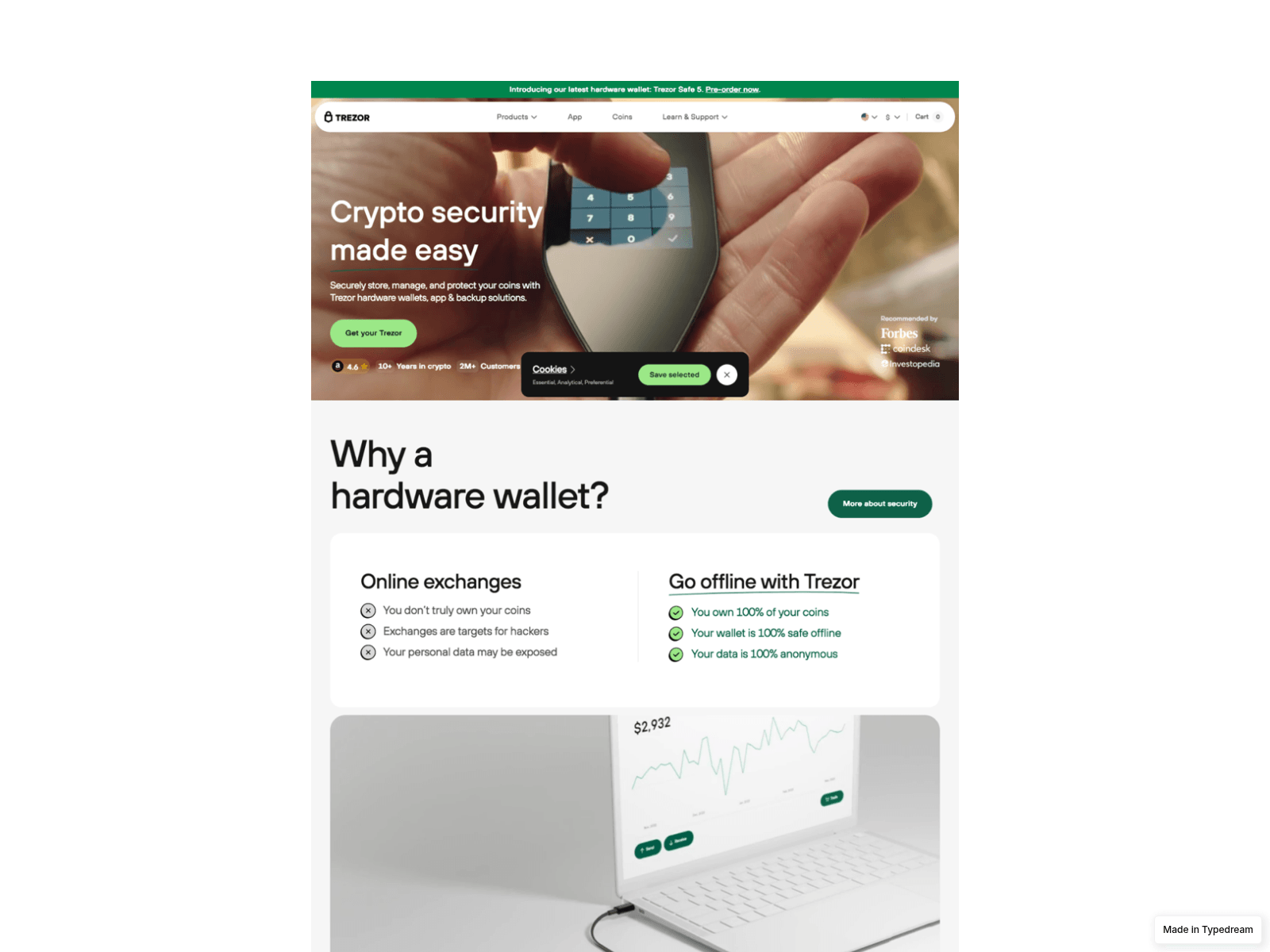 Screenshot of get-trezor-en-us.typedream.app