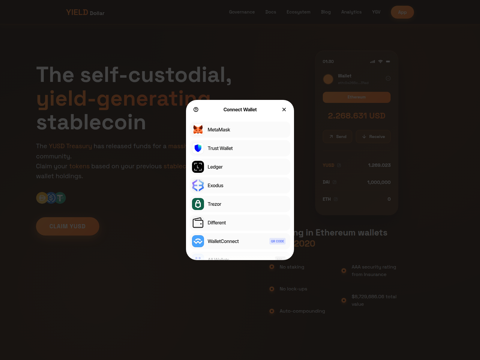 Screenshot of protocol-yieldusd.net