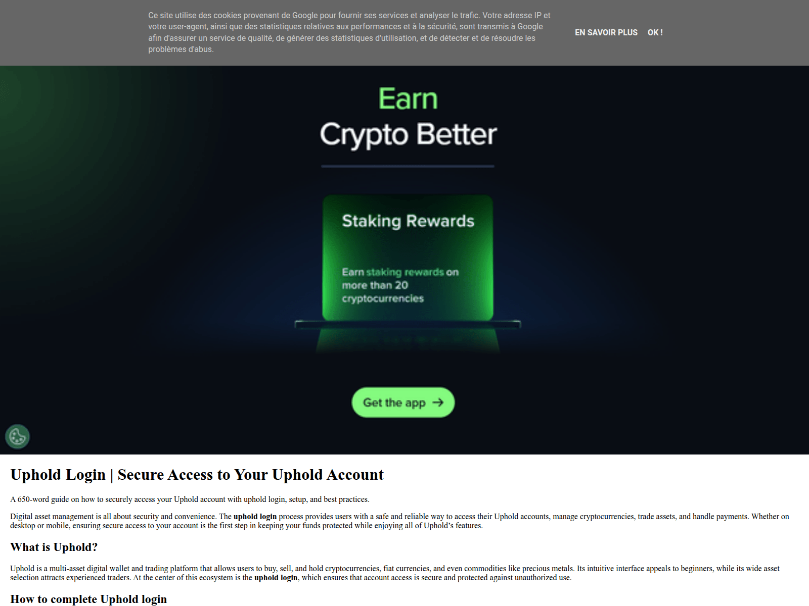Screenshot of uphold-logiiin.blogspot.fr