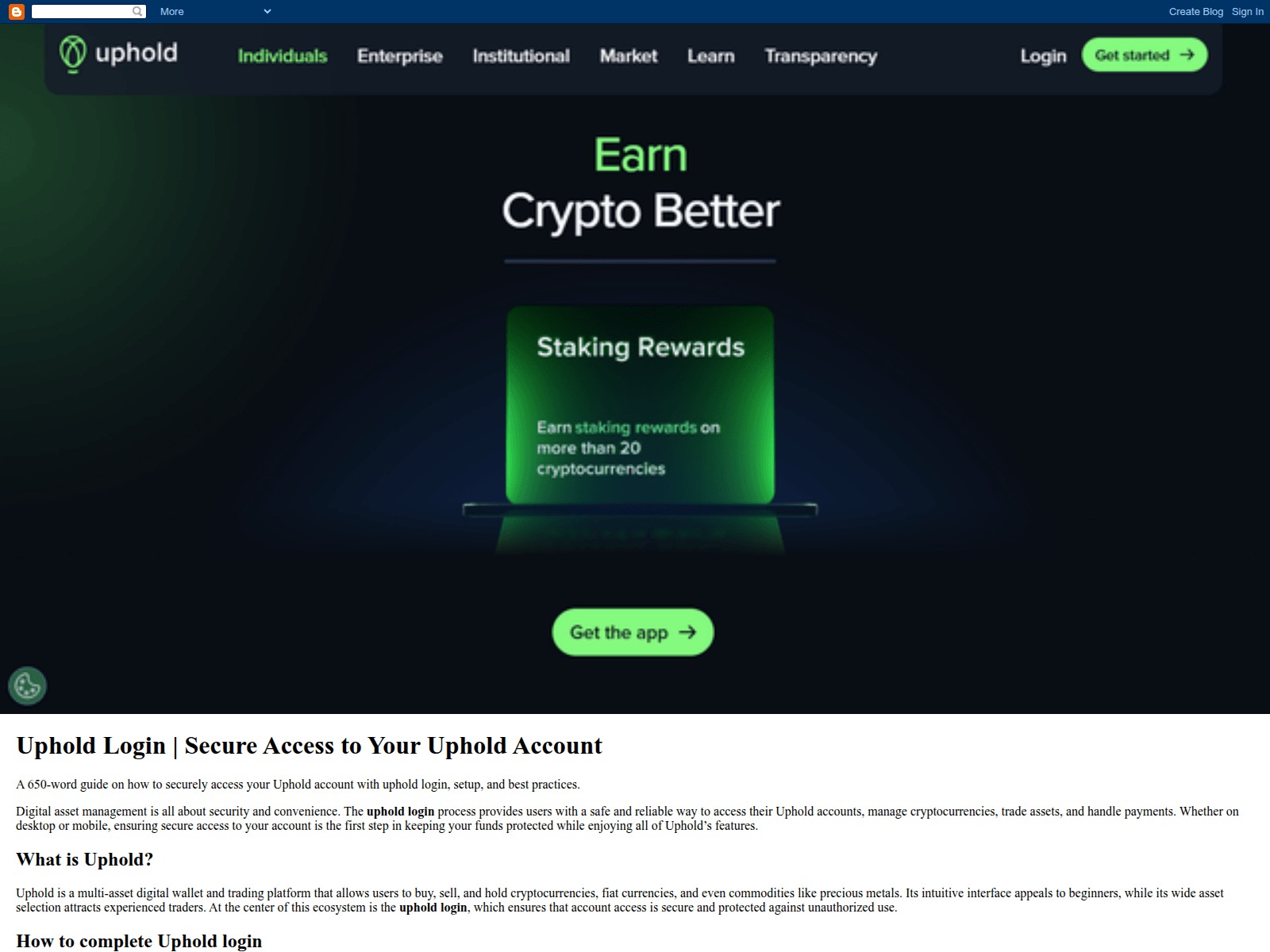 Screenshot of uphold-logiiin.blogspot.sk