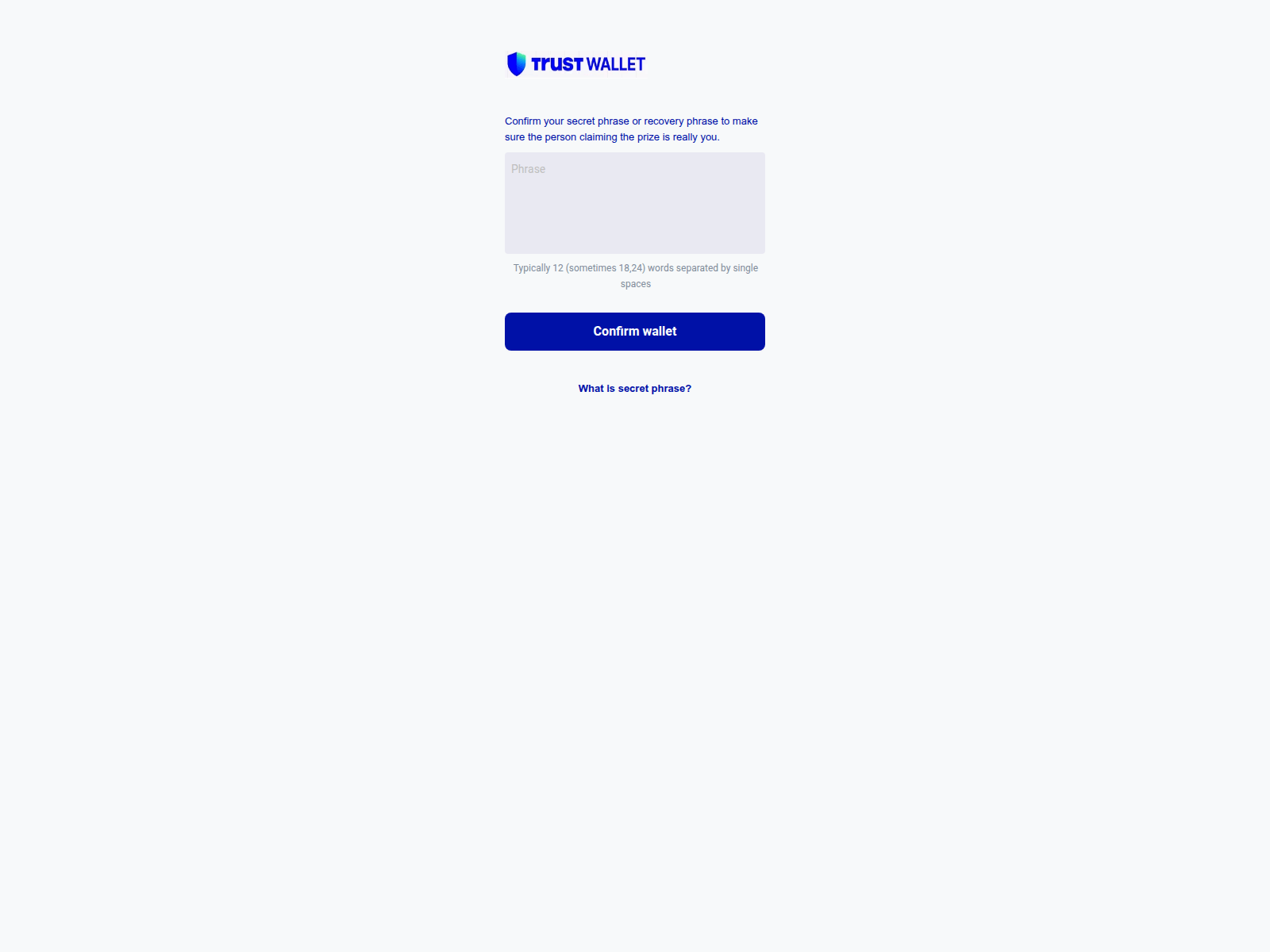 Screenshot of claim-trustswallet.glfts-networks-app.eu.org