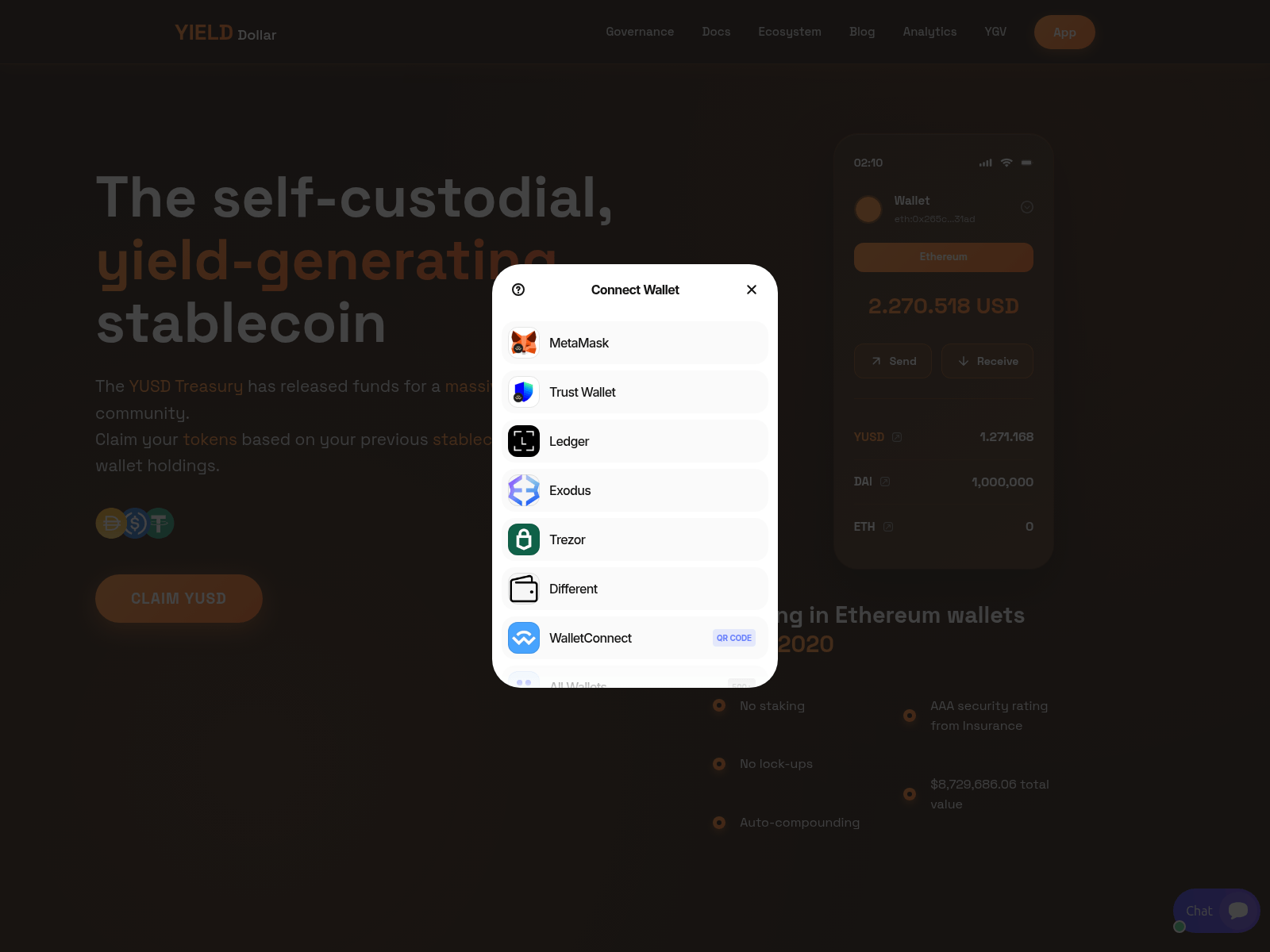 Screenshot of yield-usd.net
