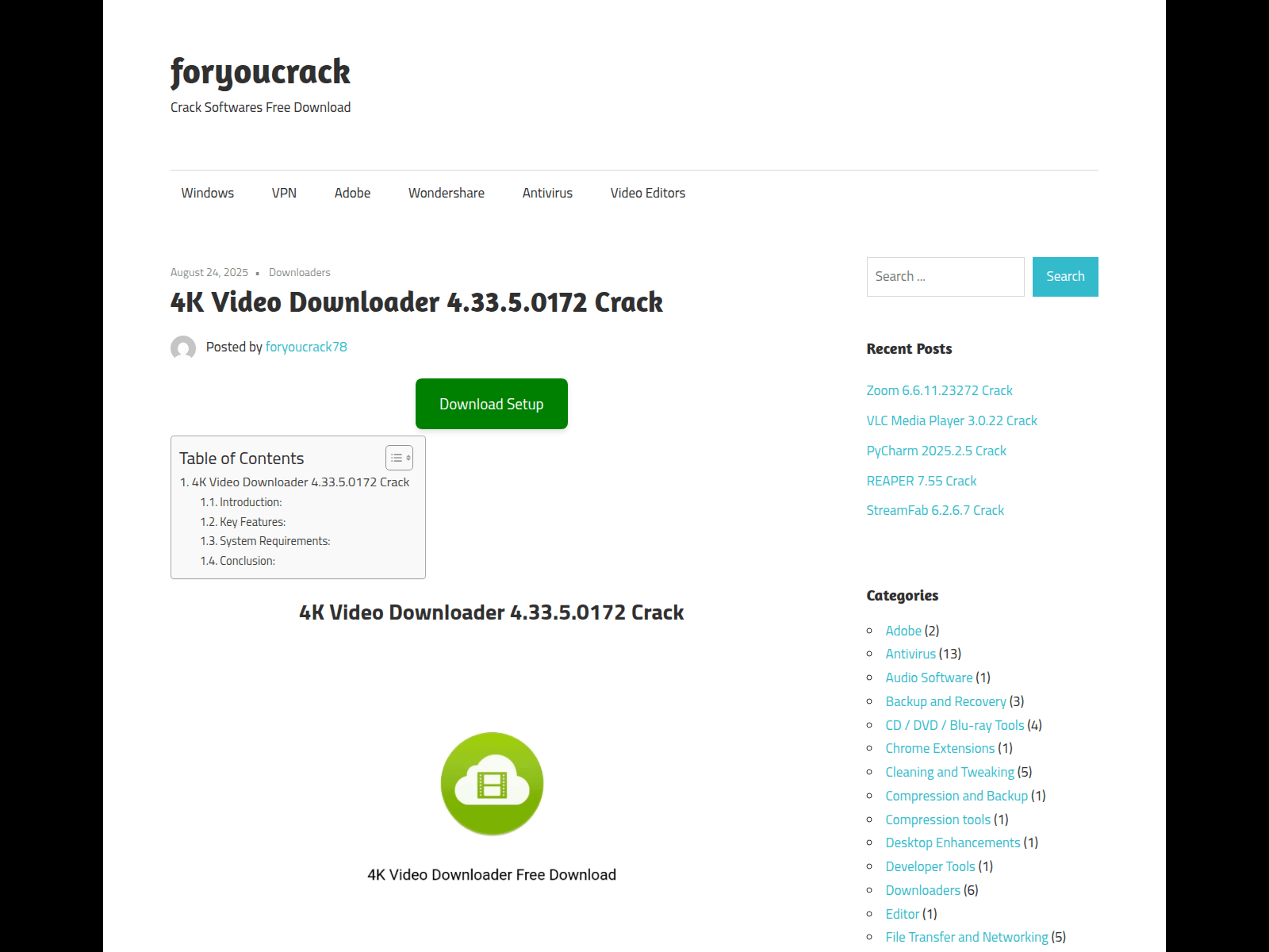 Screenshot of foryoucrack.com