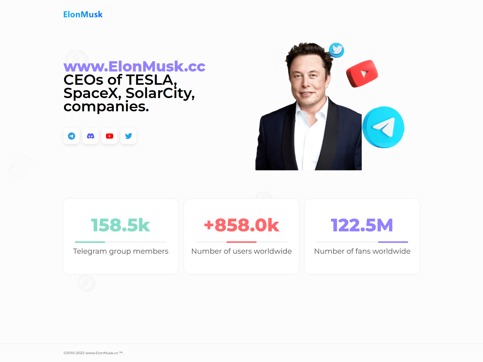 Screenshot of elonmusk.cc