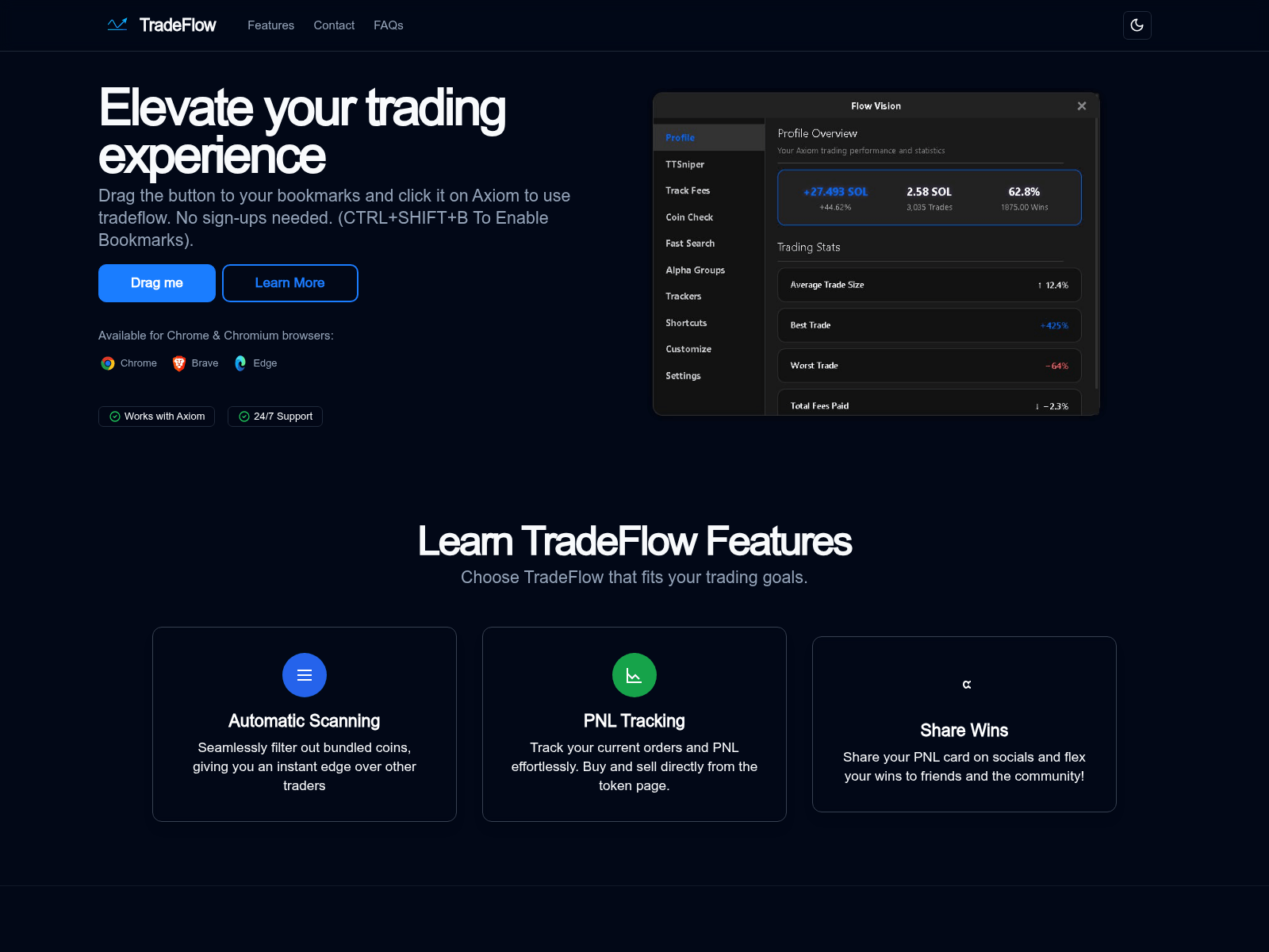 Screenshot of tradeflow.run