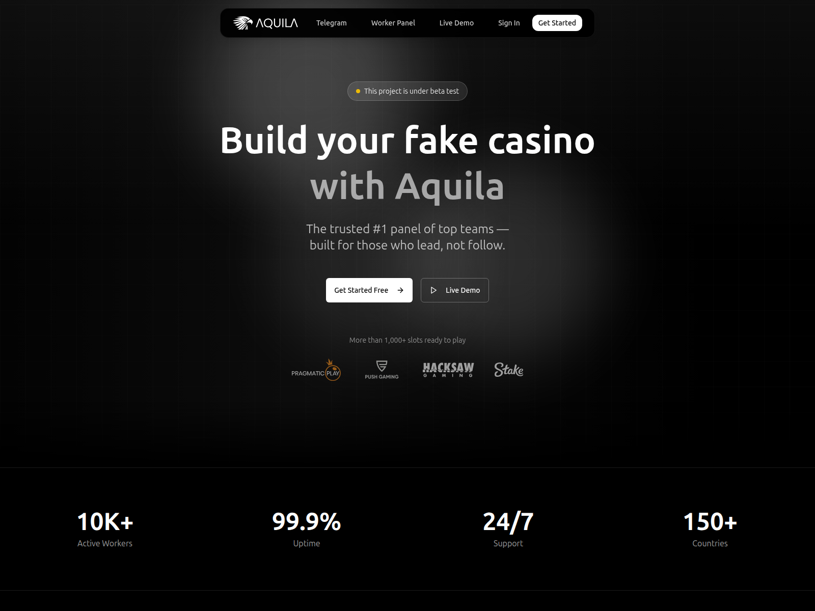 Screenshot of aquila.cash