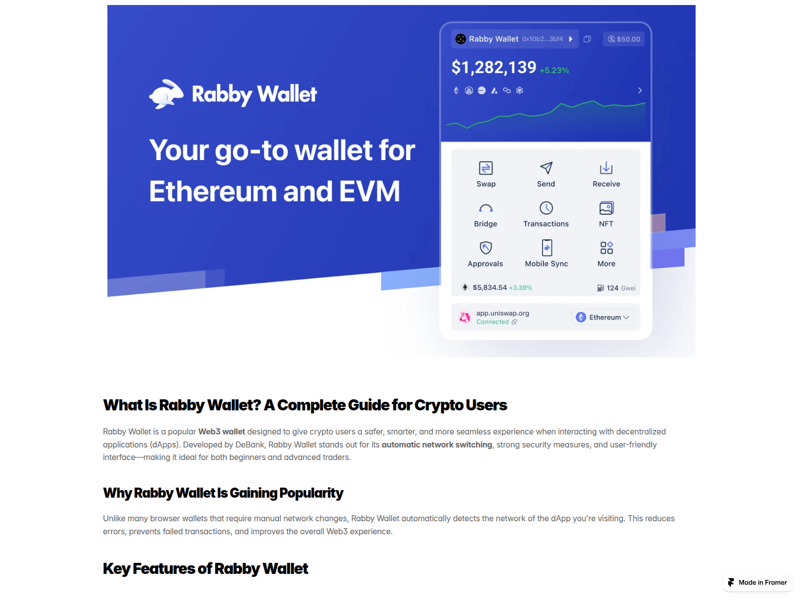 Screenshot of rabby.framer.ai