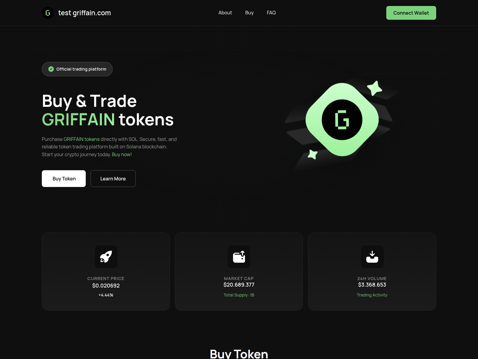 Screenshot of griffain.network