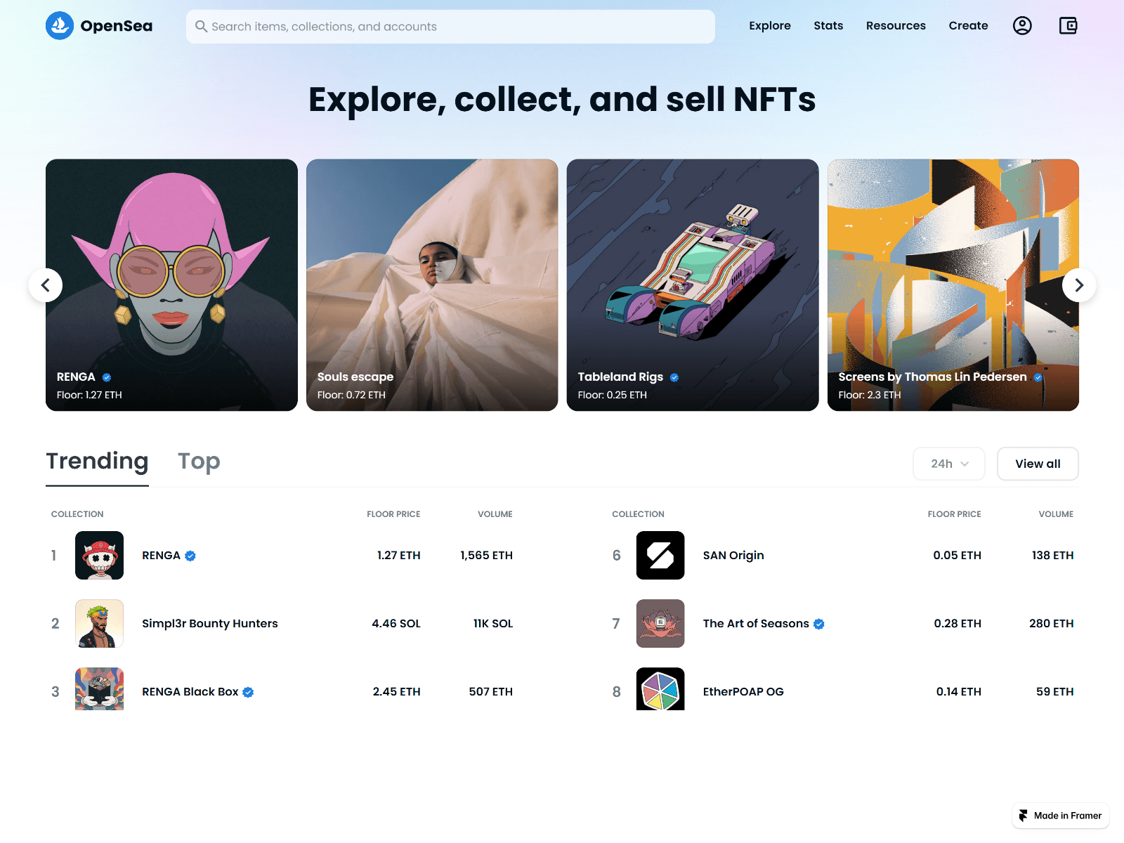 Screenshot of opensee.framer.media