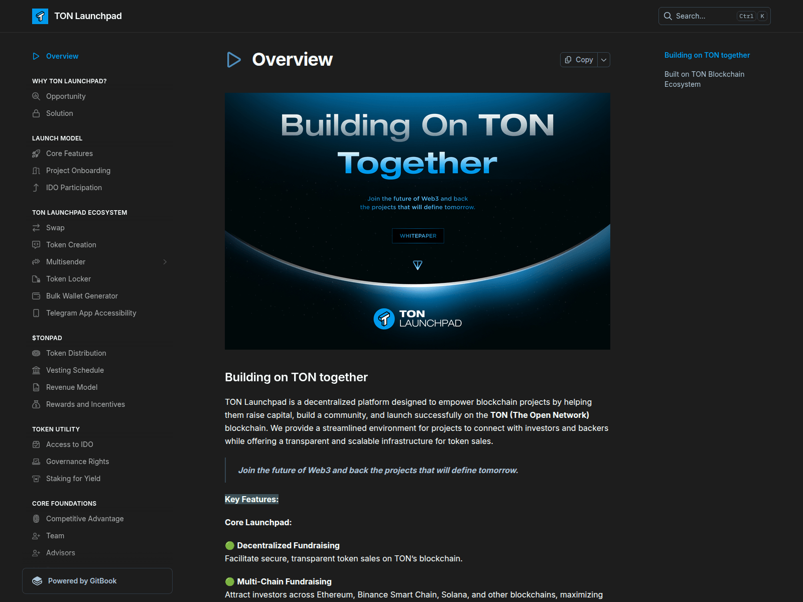 Screenshot of thetonlaunchpad.gitbook.io