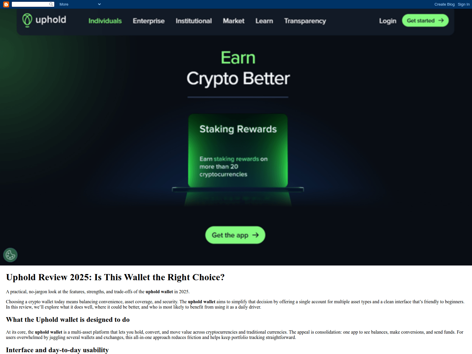 Screenshot of uphold-walleett.blogspot.com.ee