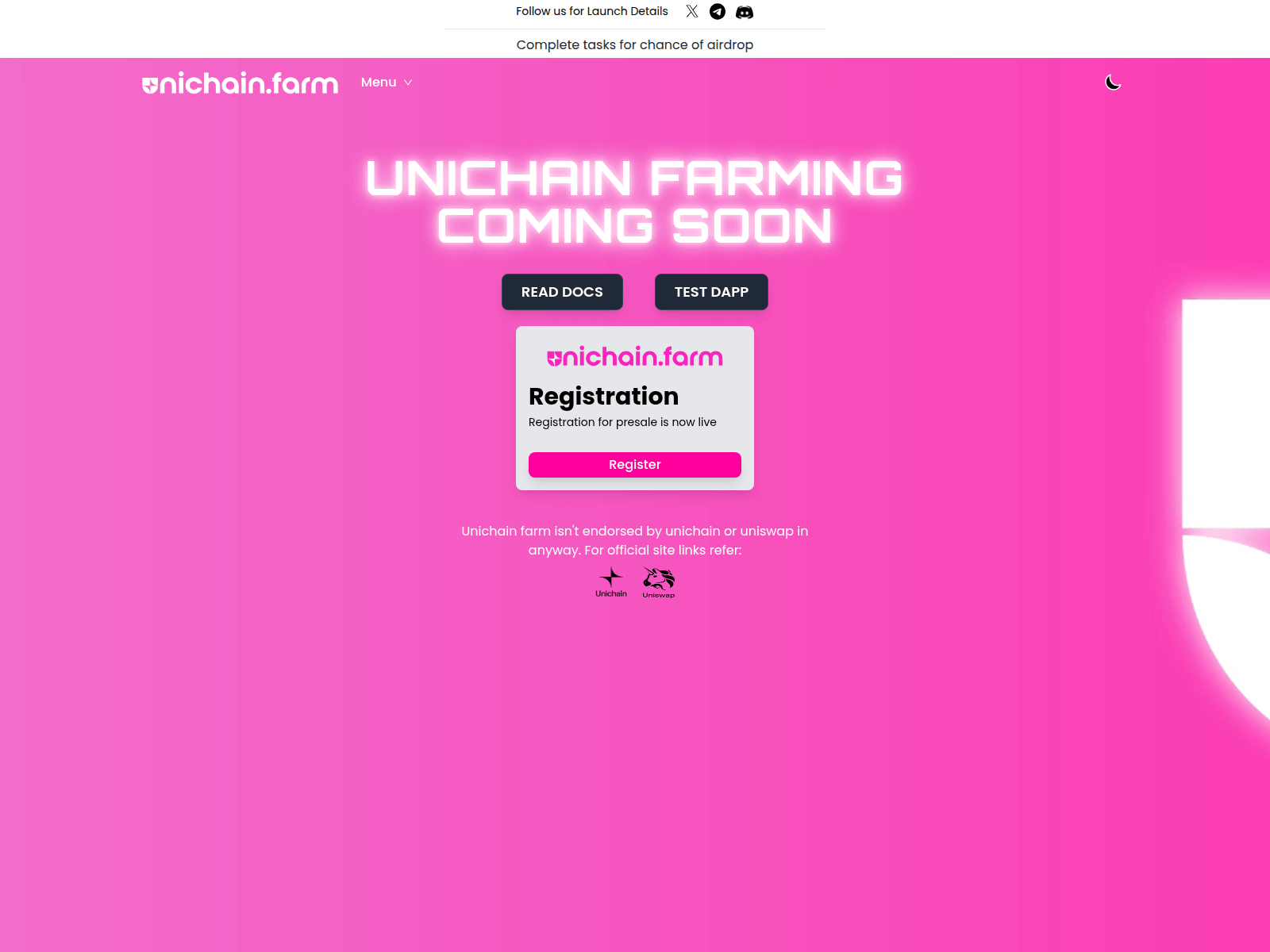 Screenshot of unichain-mu.vercel.app