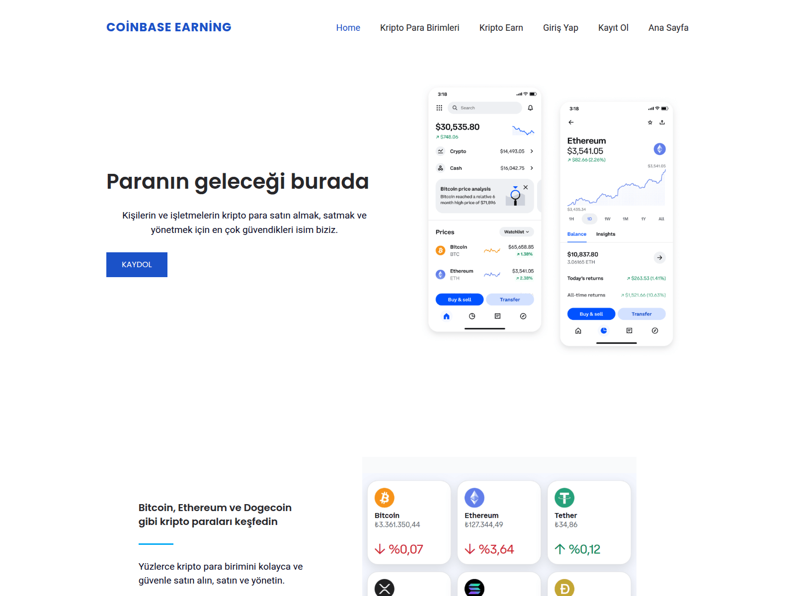 Screenshot of coinbaseearning.com
