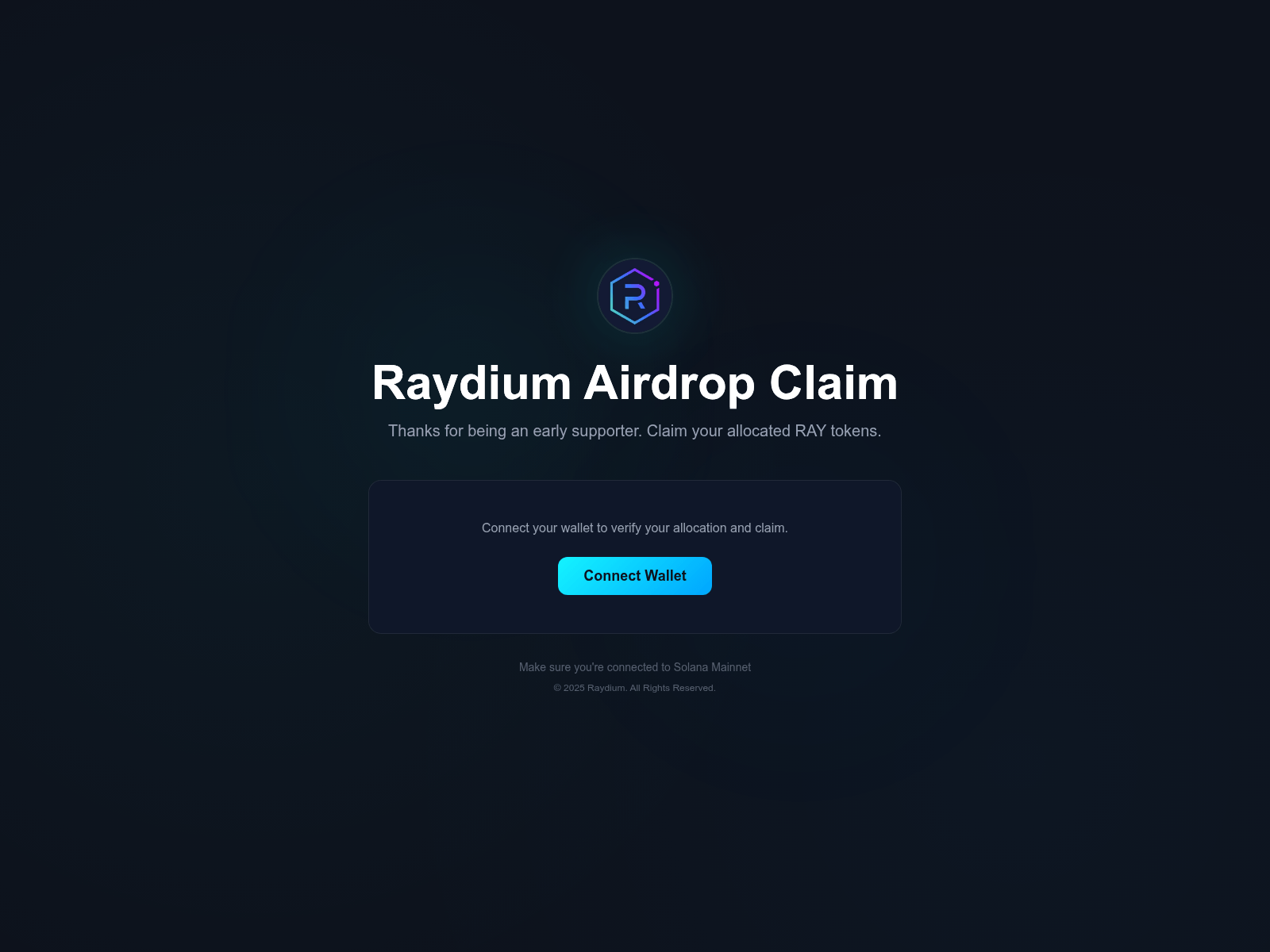 Screenshot of rayclaim.pages.dev