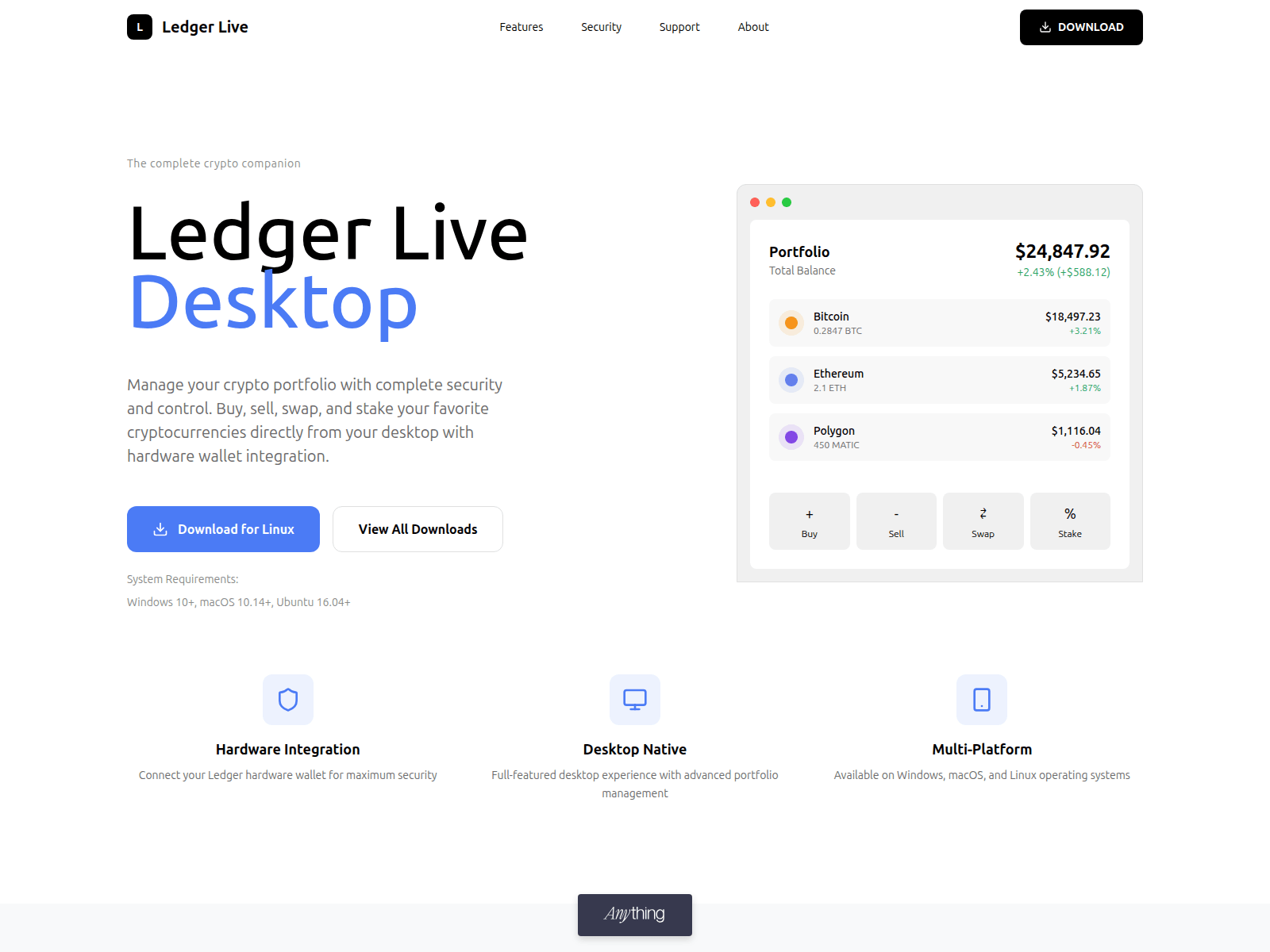 Screenshot of ldger-live-desktop.created.app