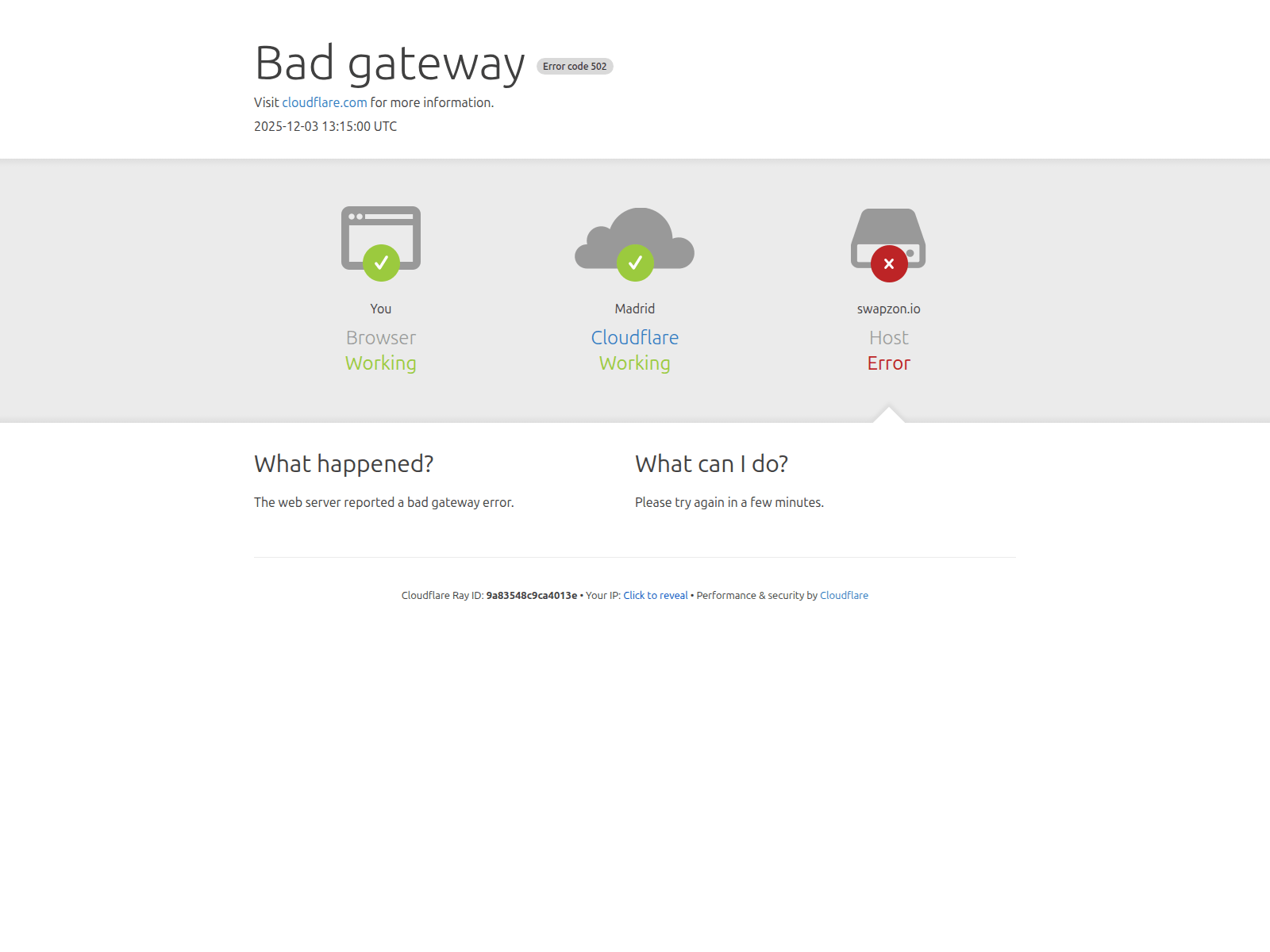 Screenshot of swapzon.io