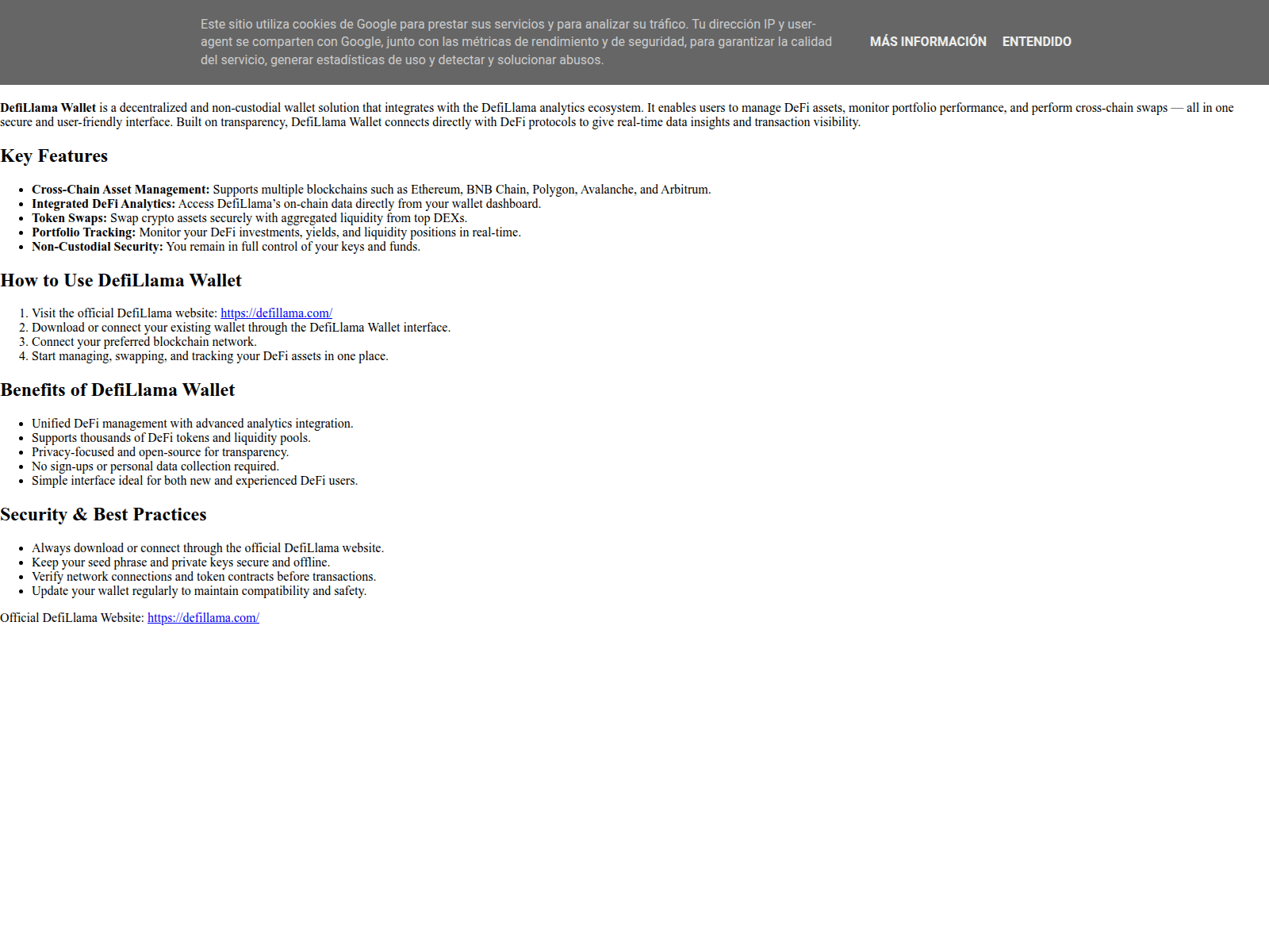 Screenshot of defillama-wallet.blogspot.com