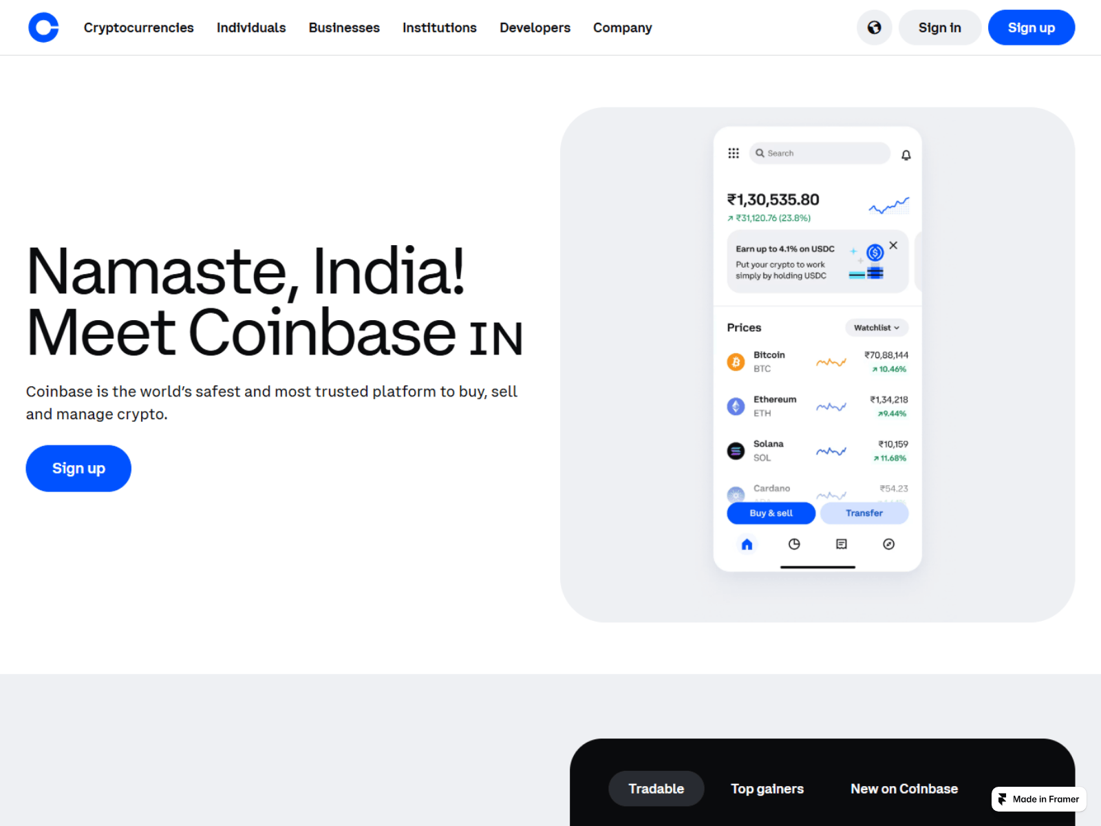 Screenshot of coin-base-wallet-exten-sion.framer.ai