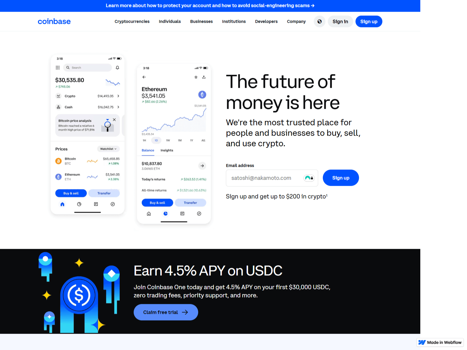 Screenshot of sso-coinbase-x-com-sign-in.webflow.io