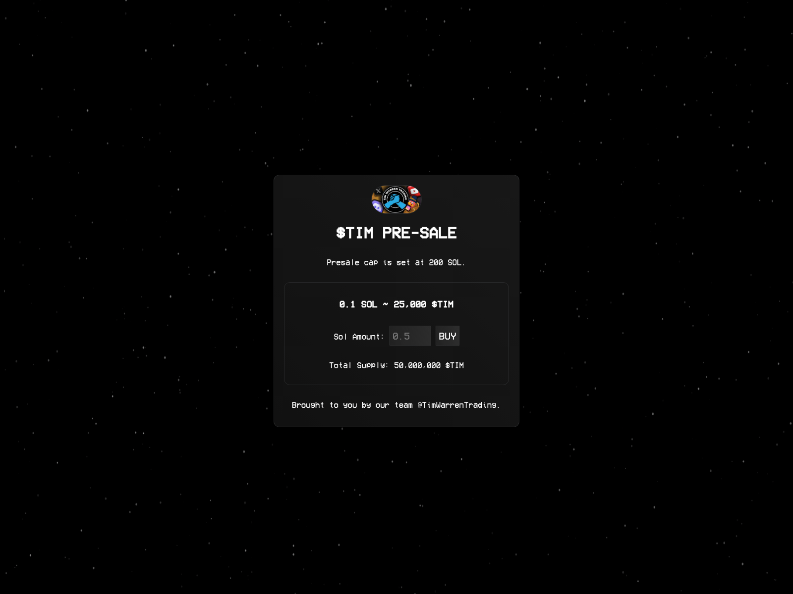 Screenshot of timwarrencoin.io