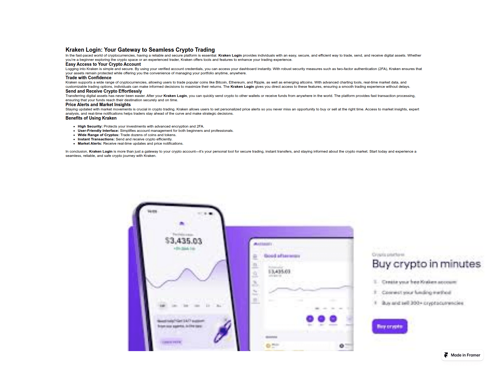 Screenshot of appkrakeens.framer.ai