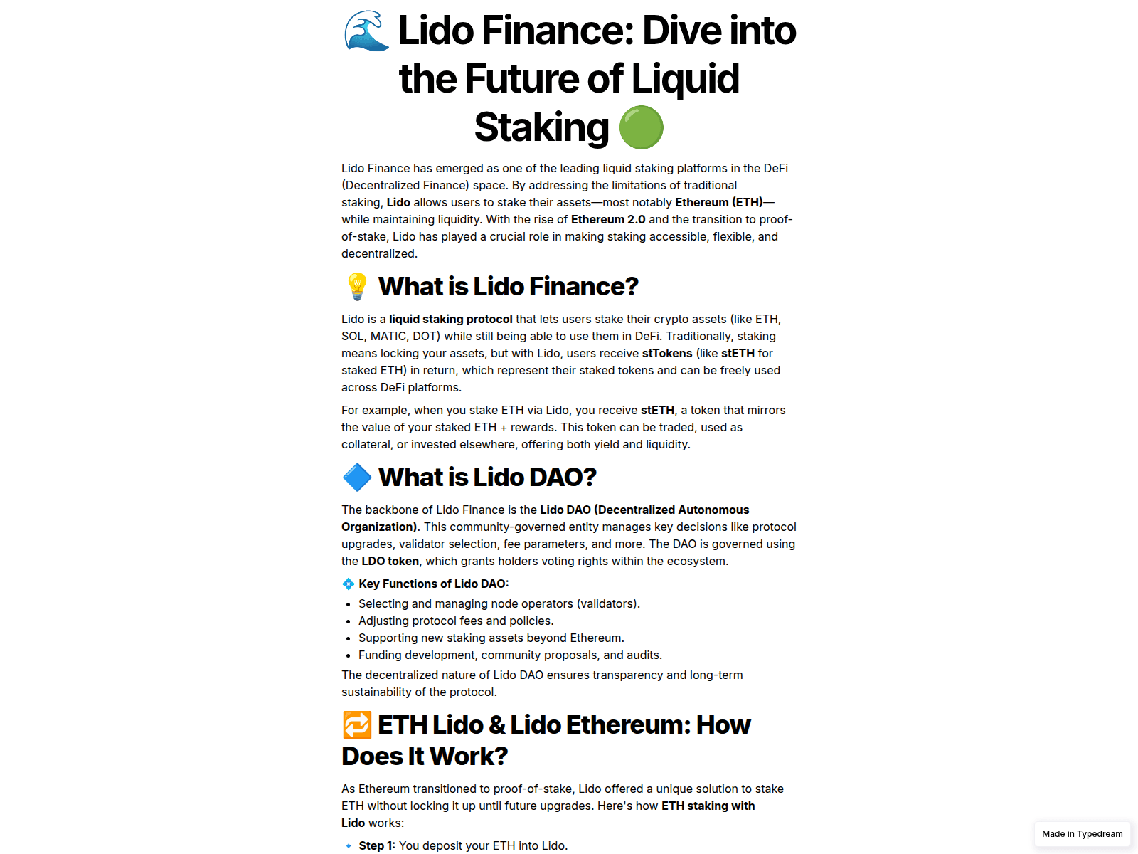 Screenshot of lido-finance-fi.typedream.app