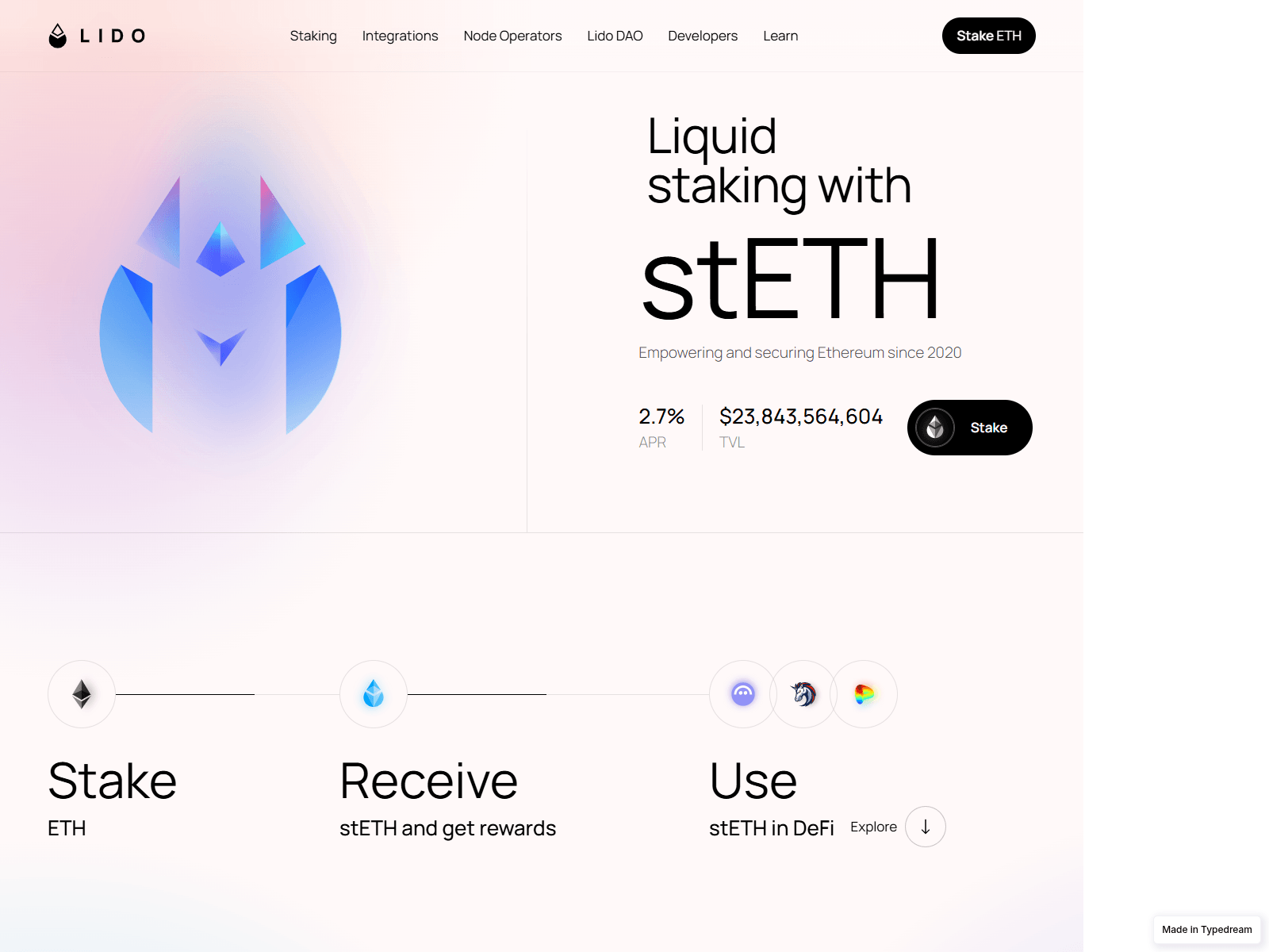 Screenshot of eth-lido-ethereum.typedream.app