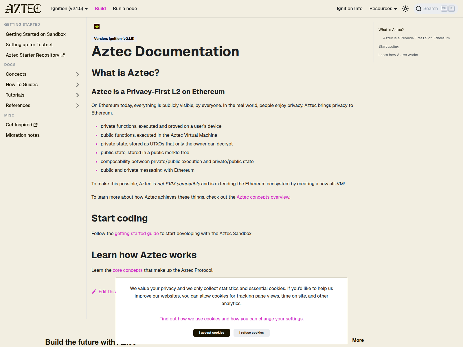 Screenshot of aztec-docs-dev.netlify.app