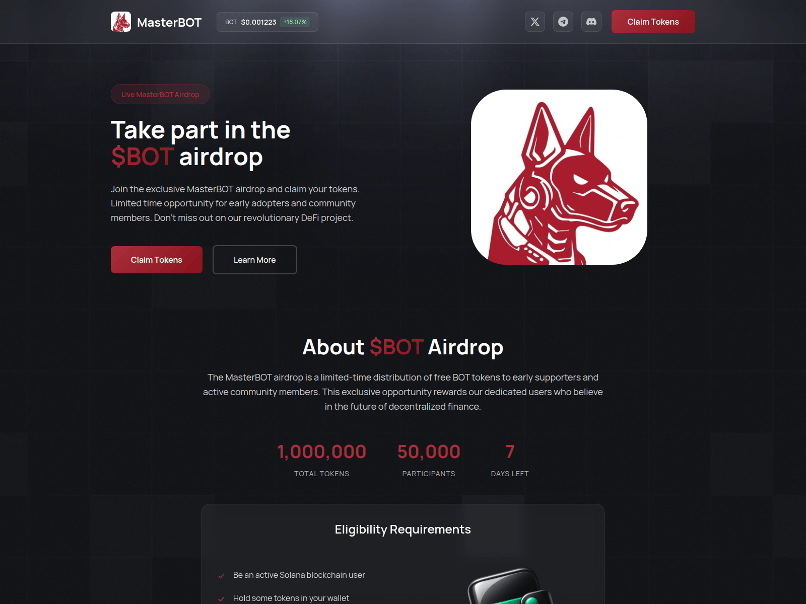 Screenshot of masterbot.digital