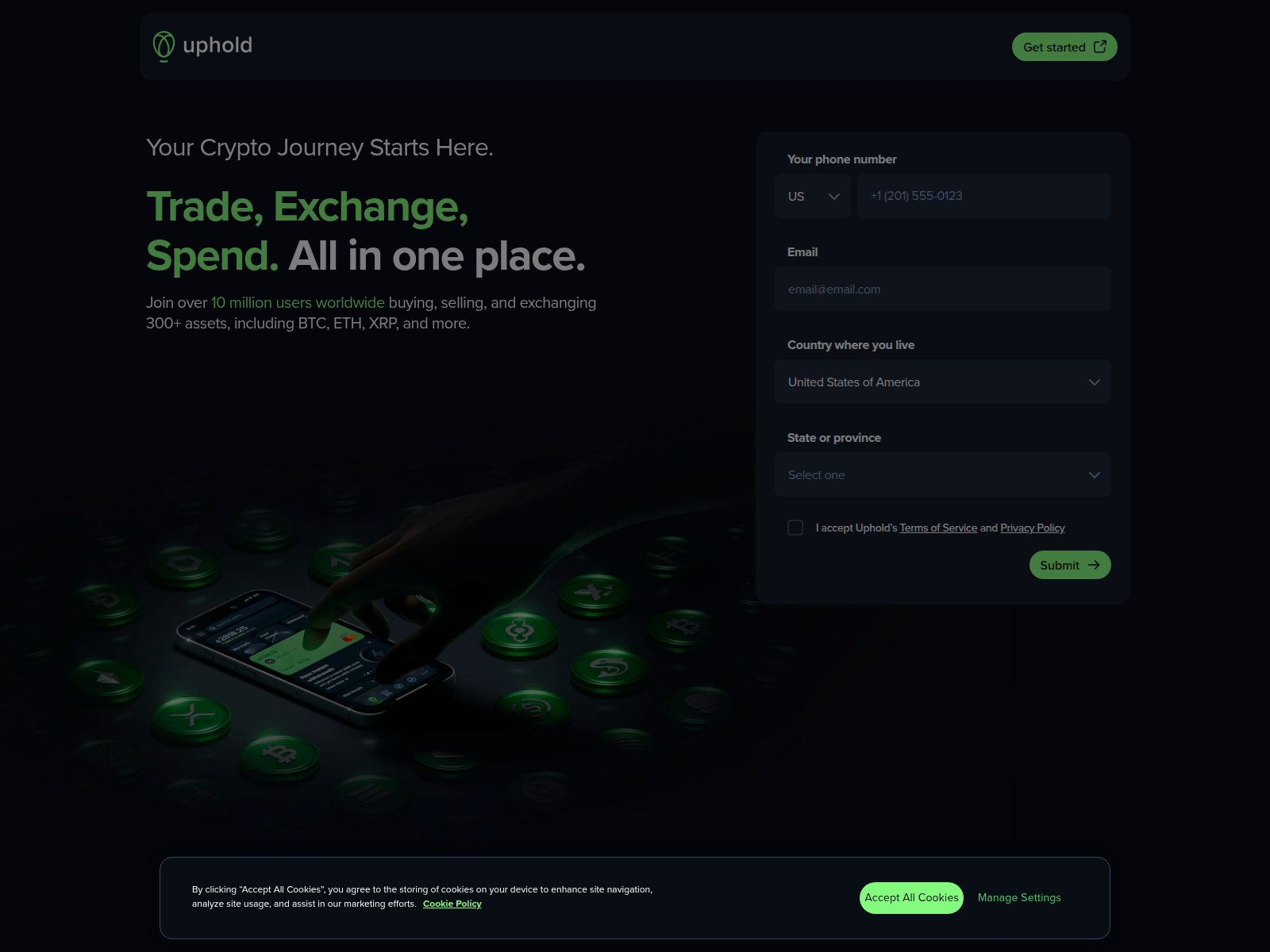 Screenshot of mail.uuphold.com