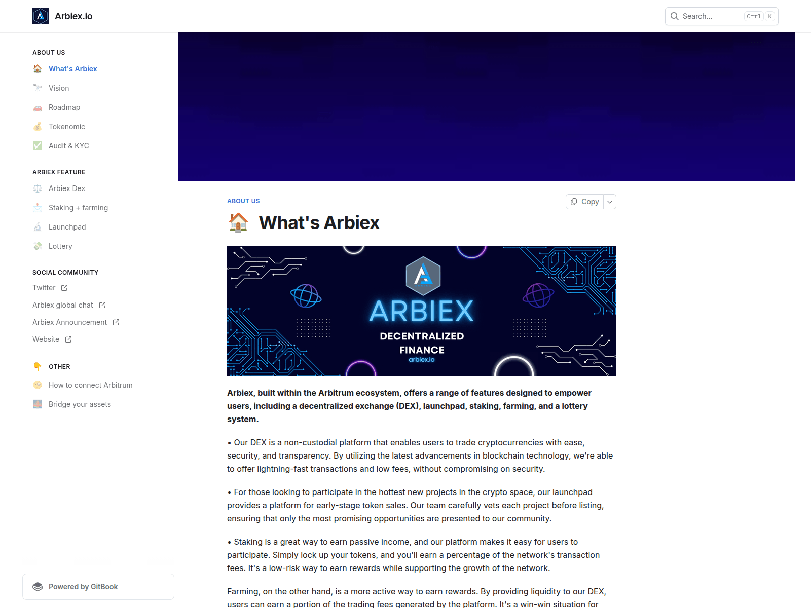 Screenshot of arbiex.gitbook.io
