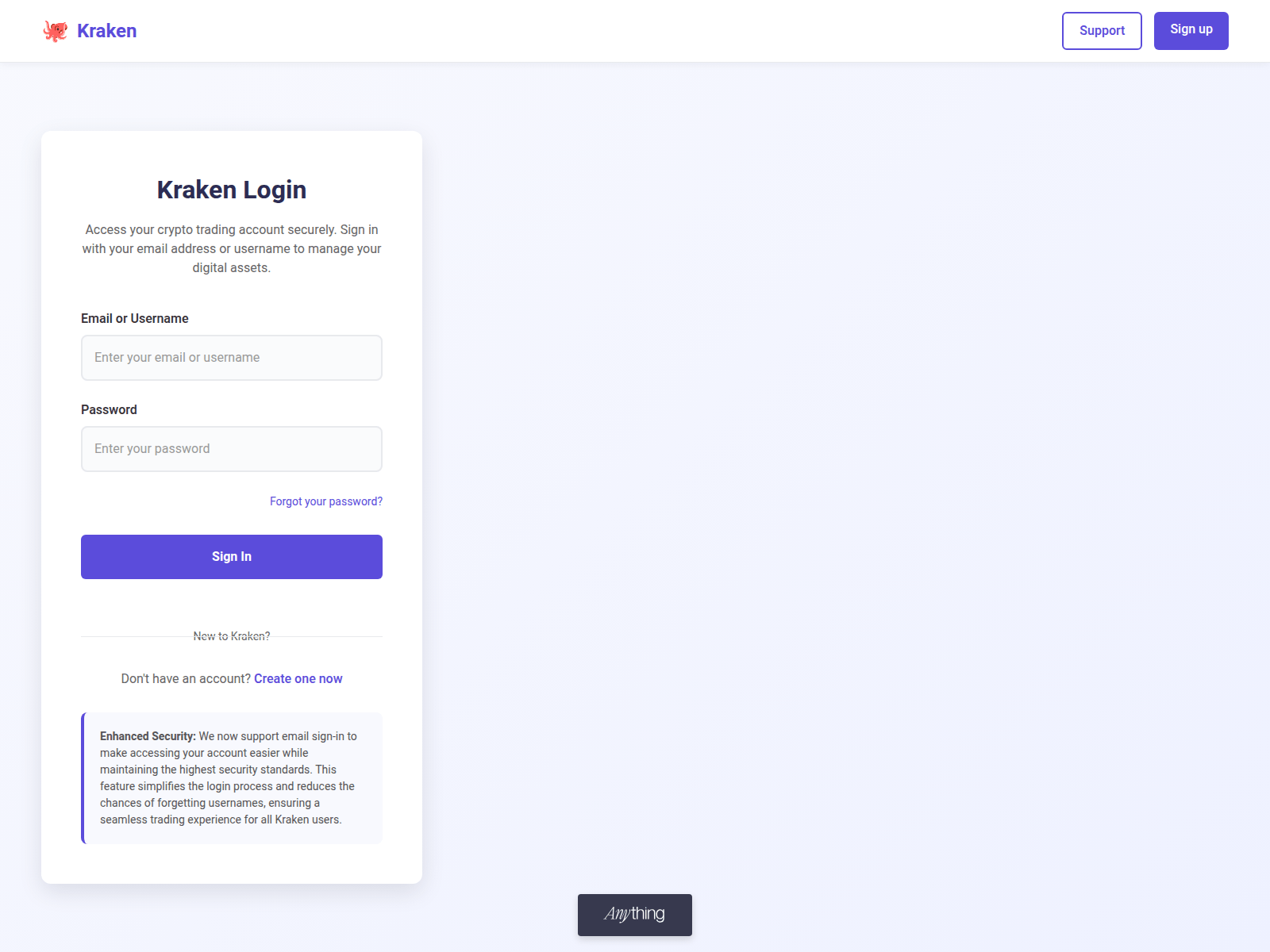 Screenshot of kraken-login.created.app