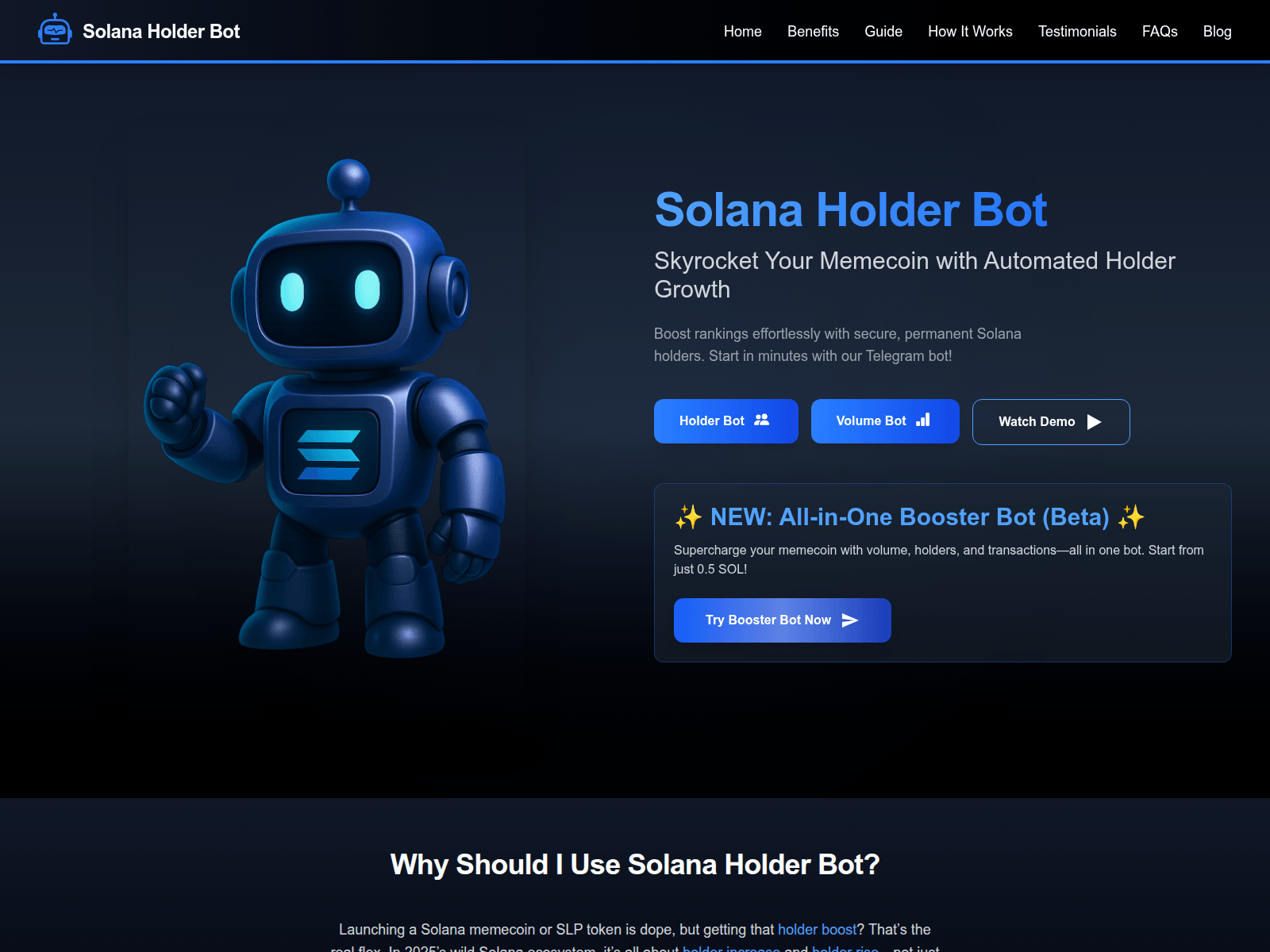 Screenshot of www.solanaholderbot.com