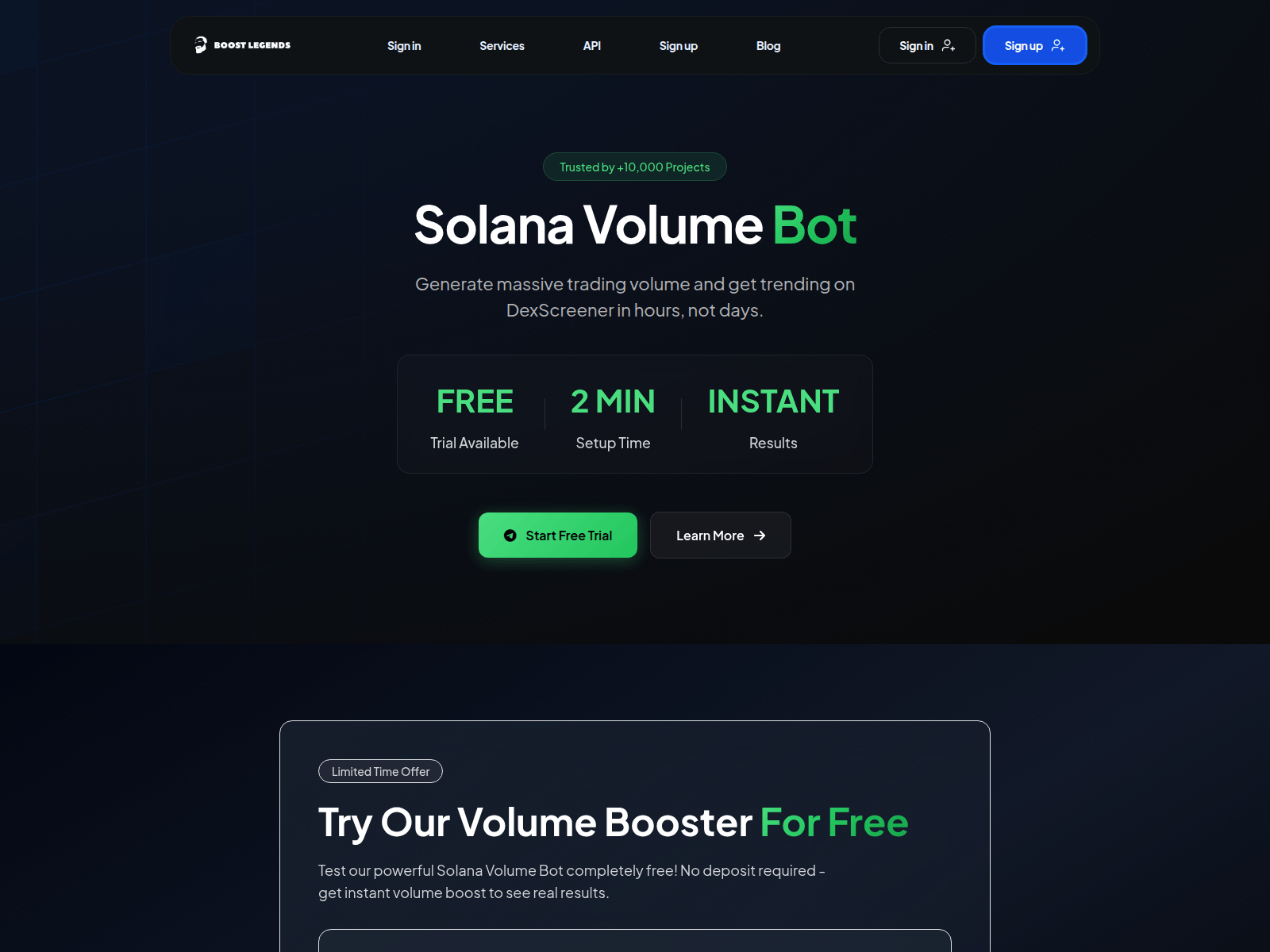 Screenshot of boostlegends.com
