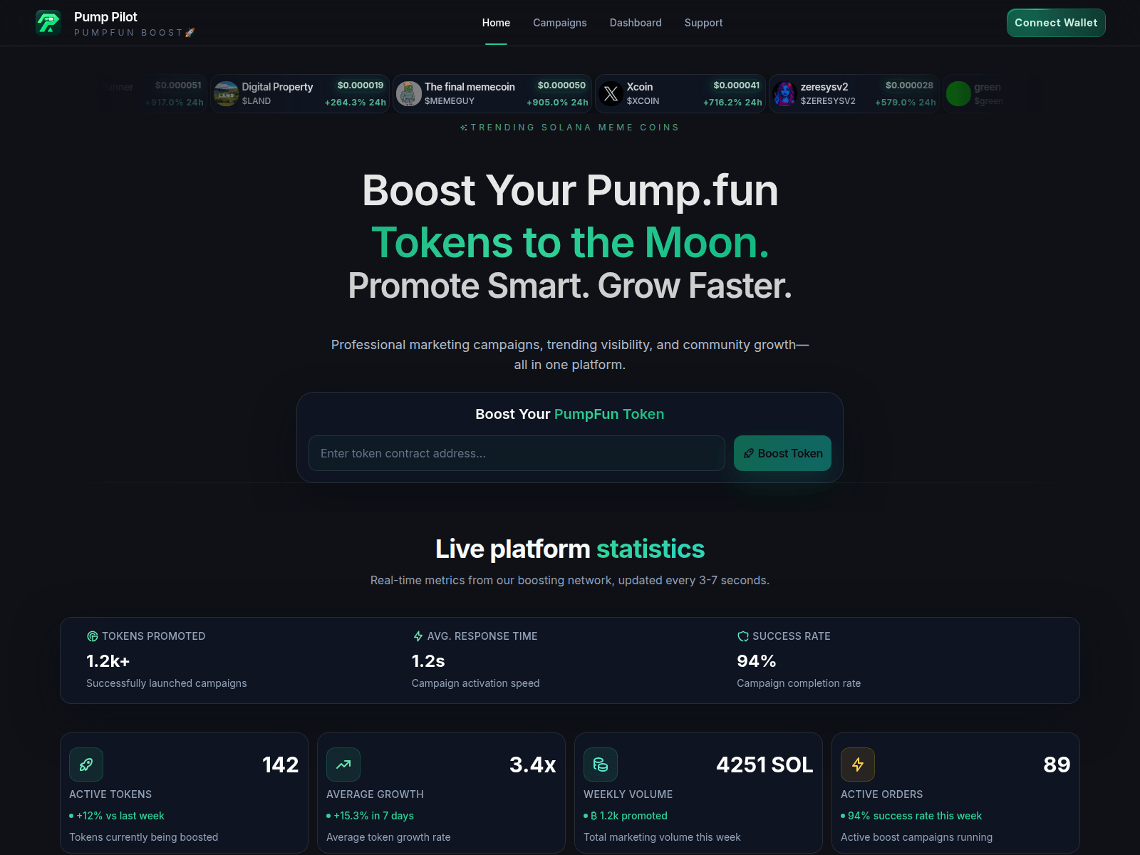 Screenshot of pumppilot.fun