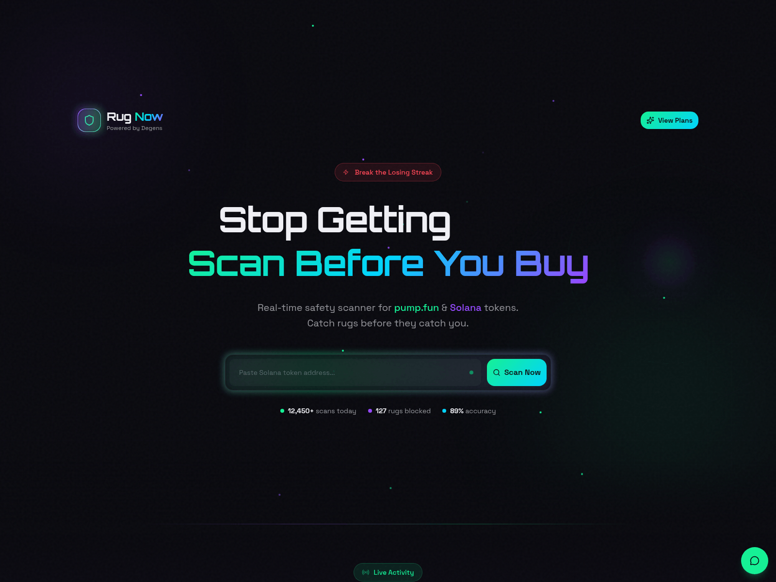 Screenshot of rugnow.fun