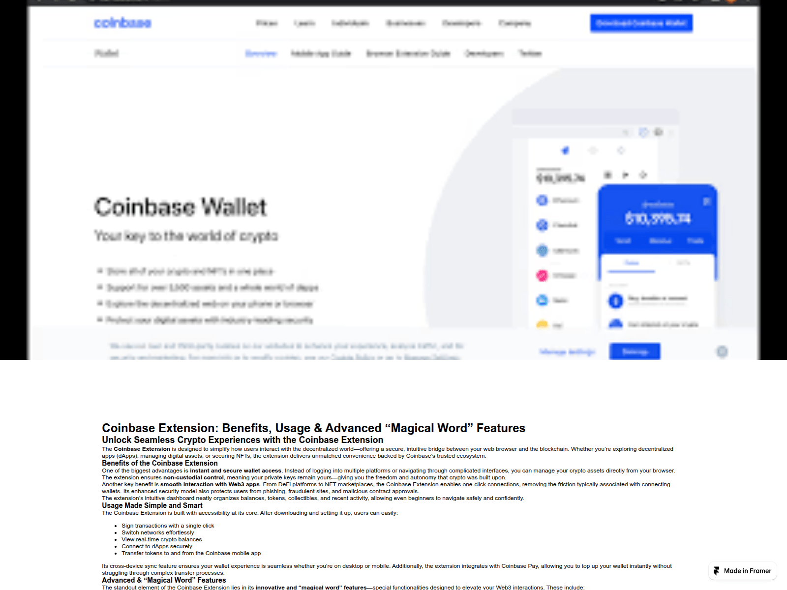 Screenshot of coinbaseextencoin.framer.ai