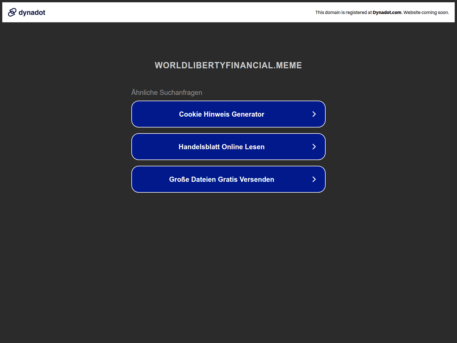 Screenshot of web.worldlibertyfinancial.meme