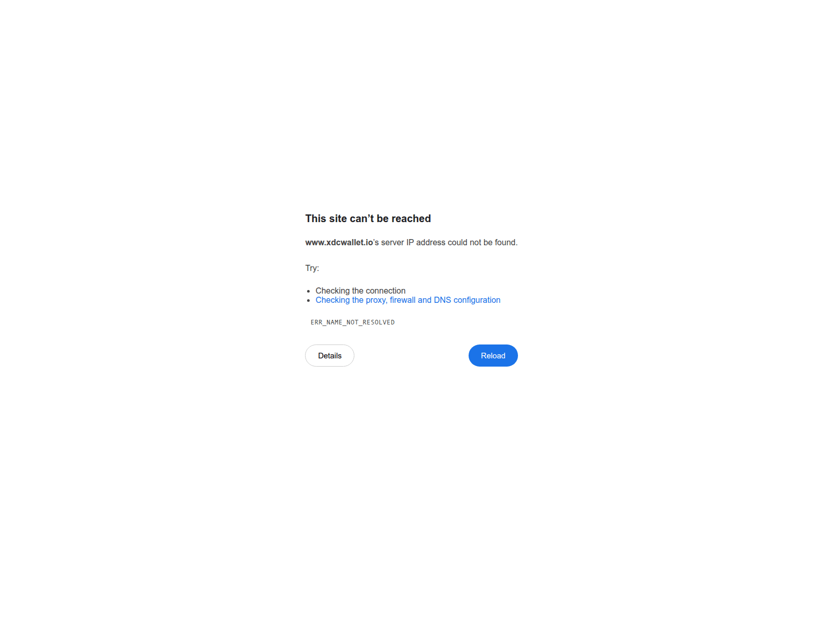 Screenshot of xdcwallet.io