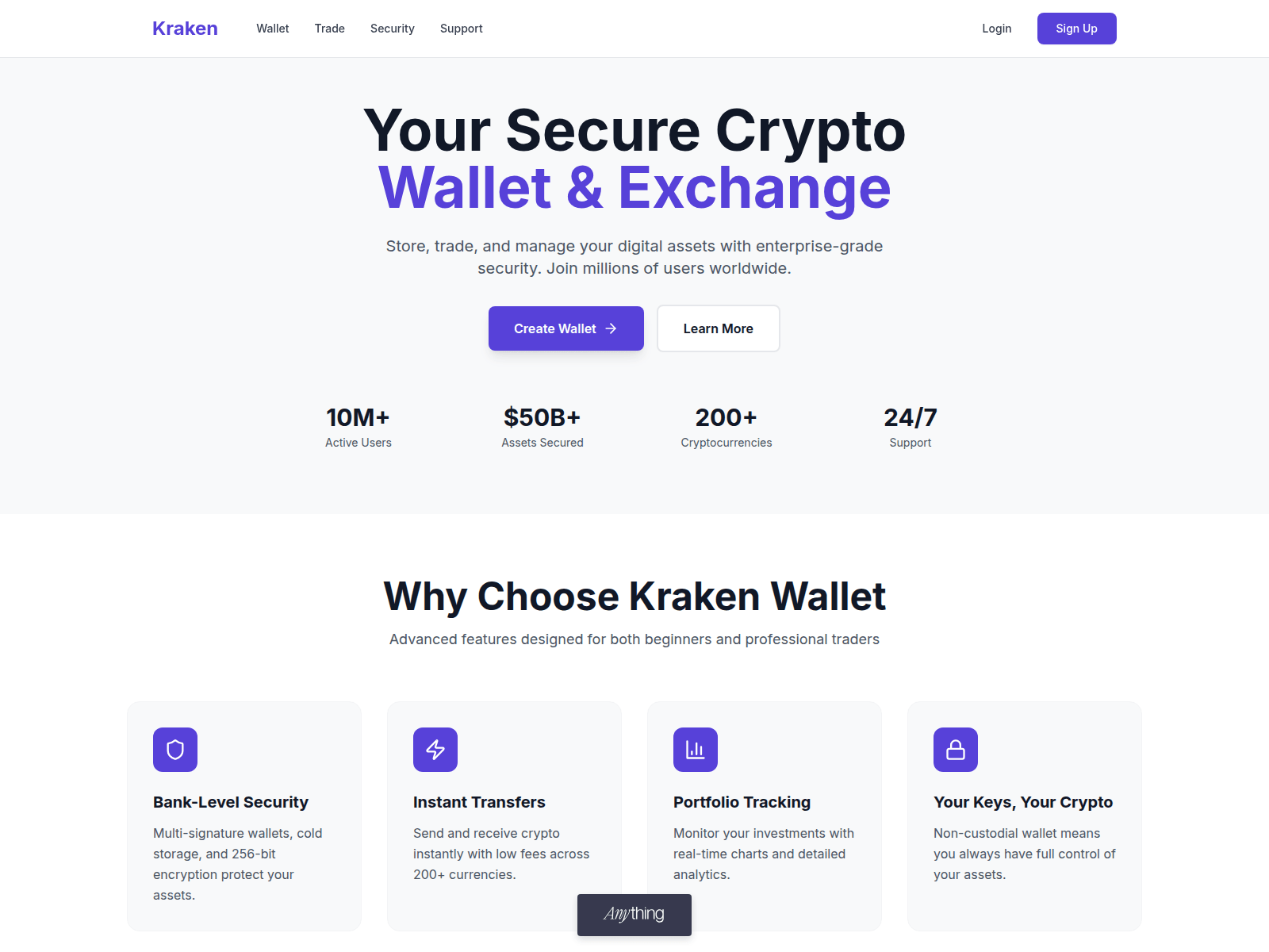 Screenshot of kraken-sso-login.created.app