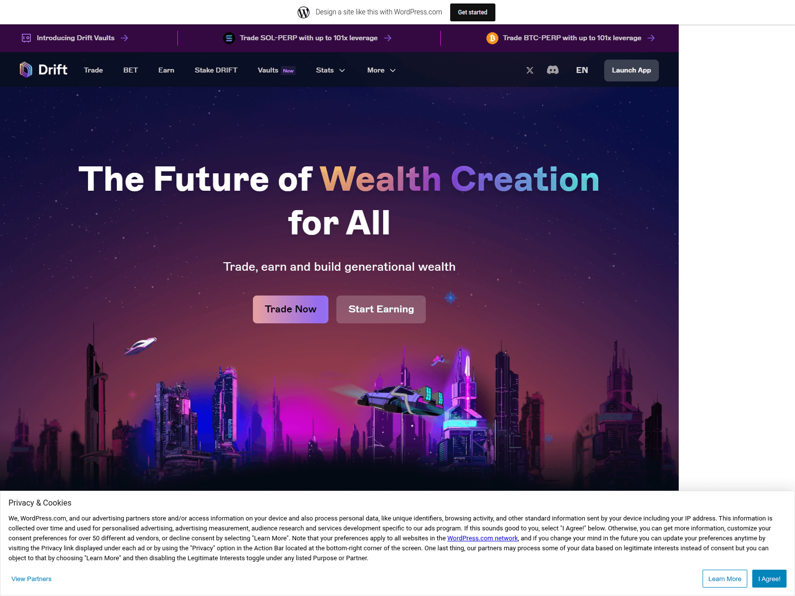 Screenshot of driftprotocol.wordpress.com