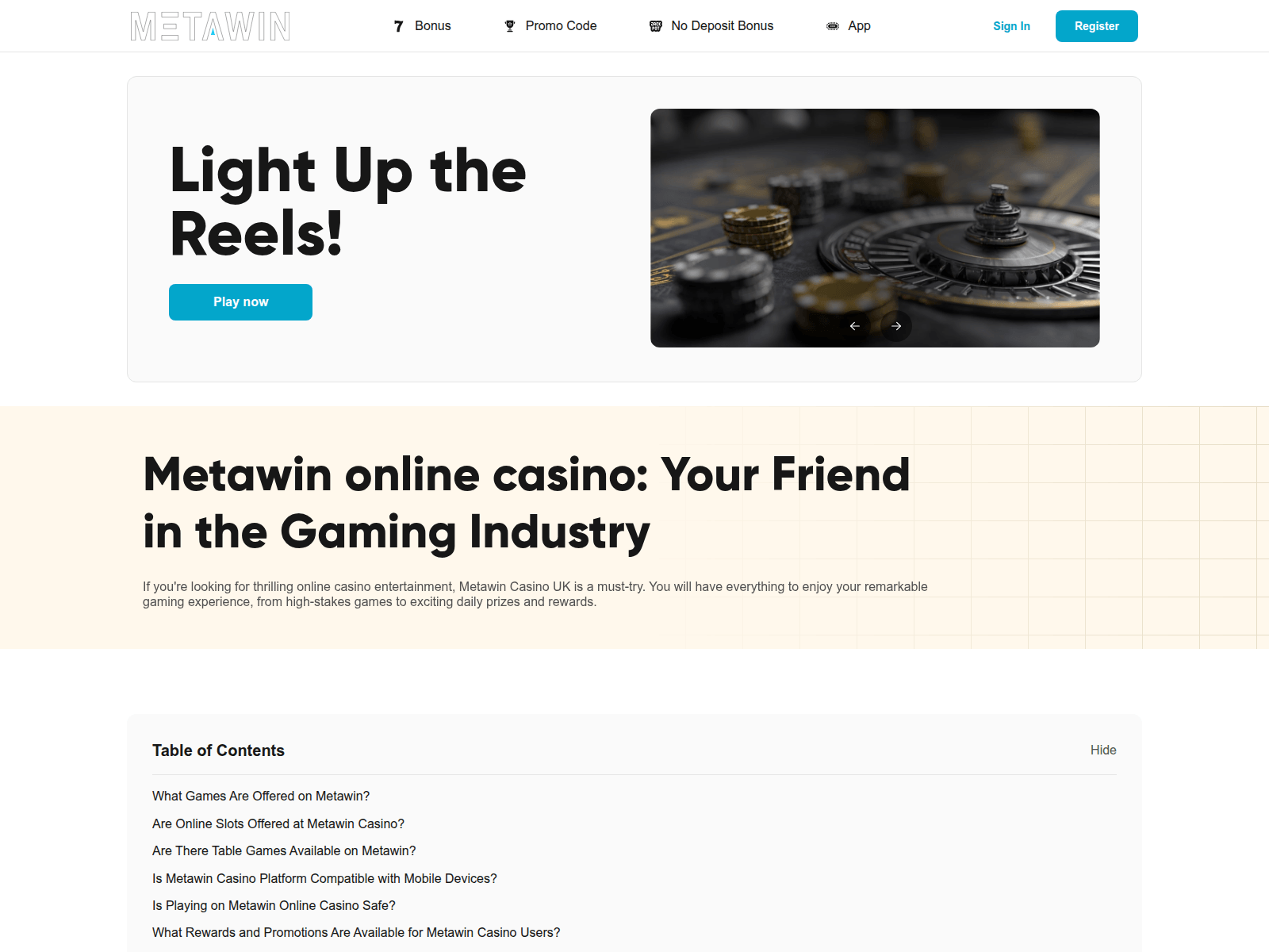 Screenshot of metawincasino.org