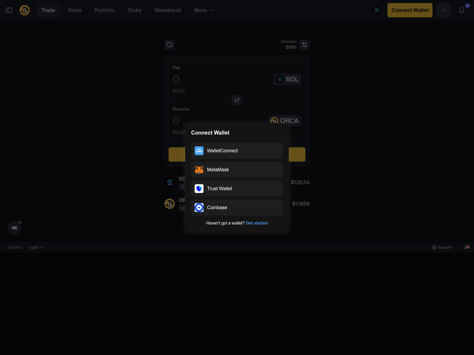 Screenshot of v2-orca-trade.github.io