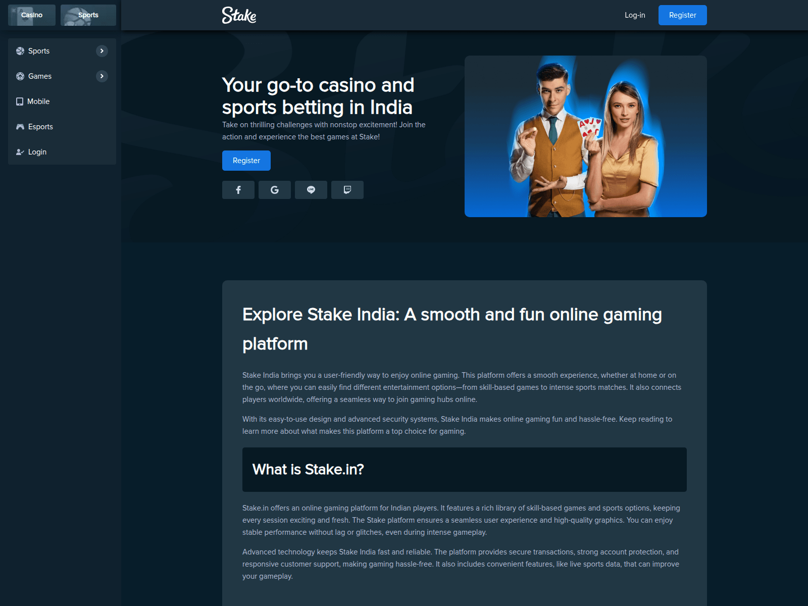 Screenshot of stake.in
